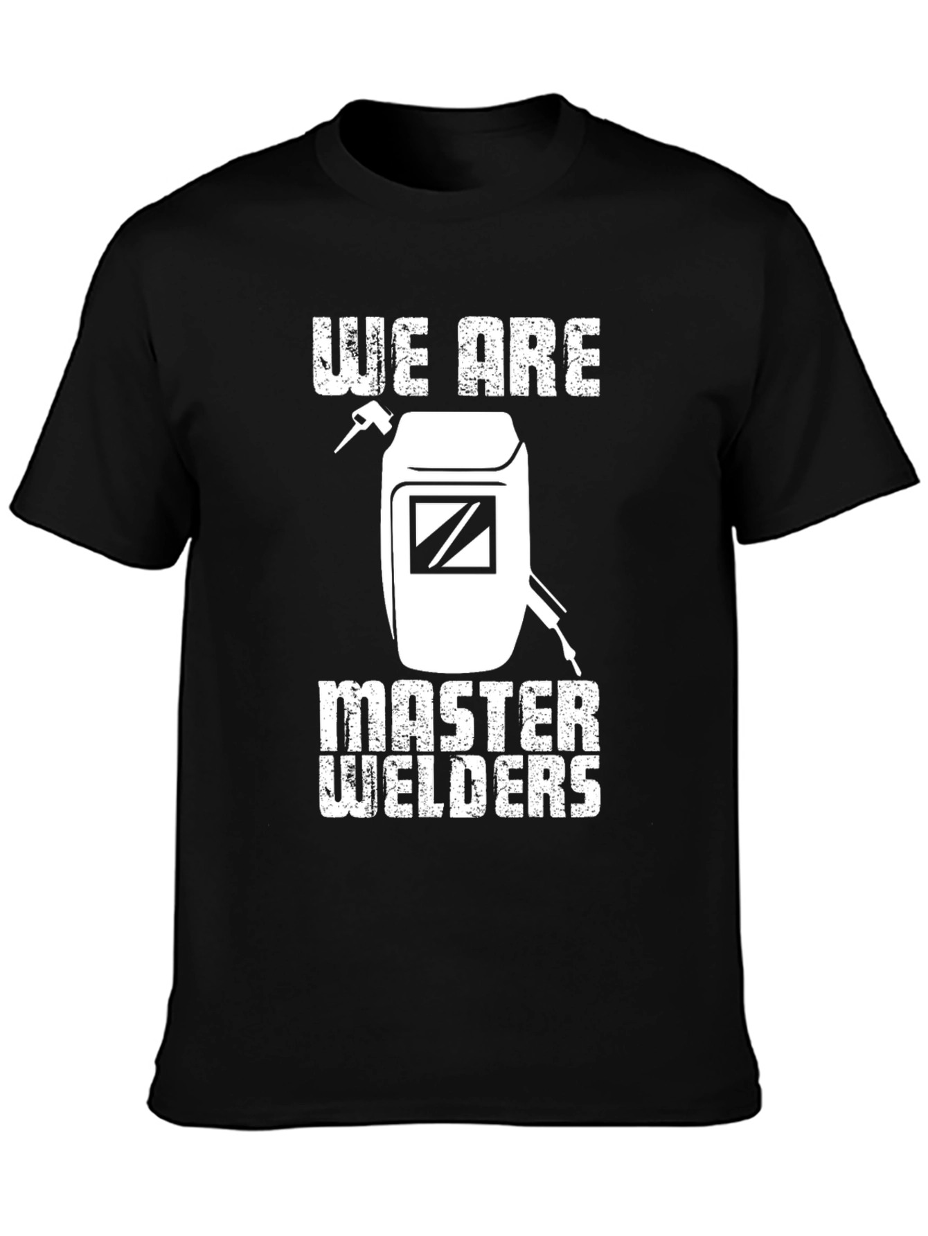 Black Master Welders T-Shirt - Black Cotton Crew Neck view 3