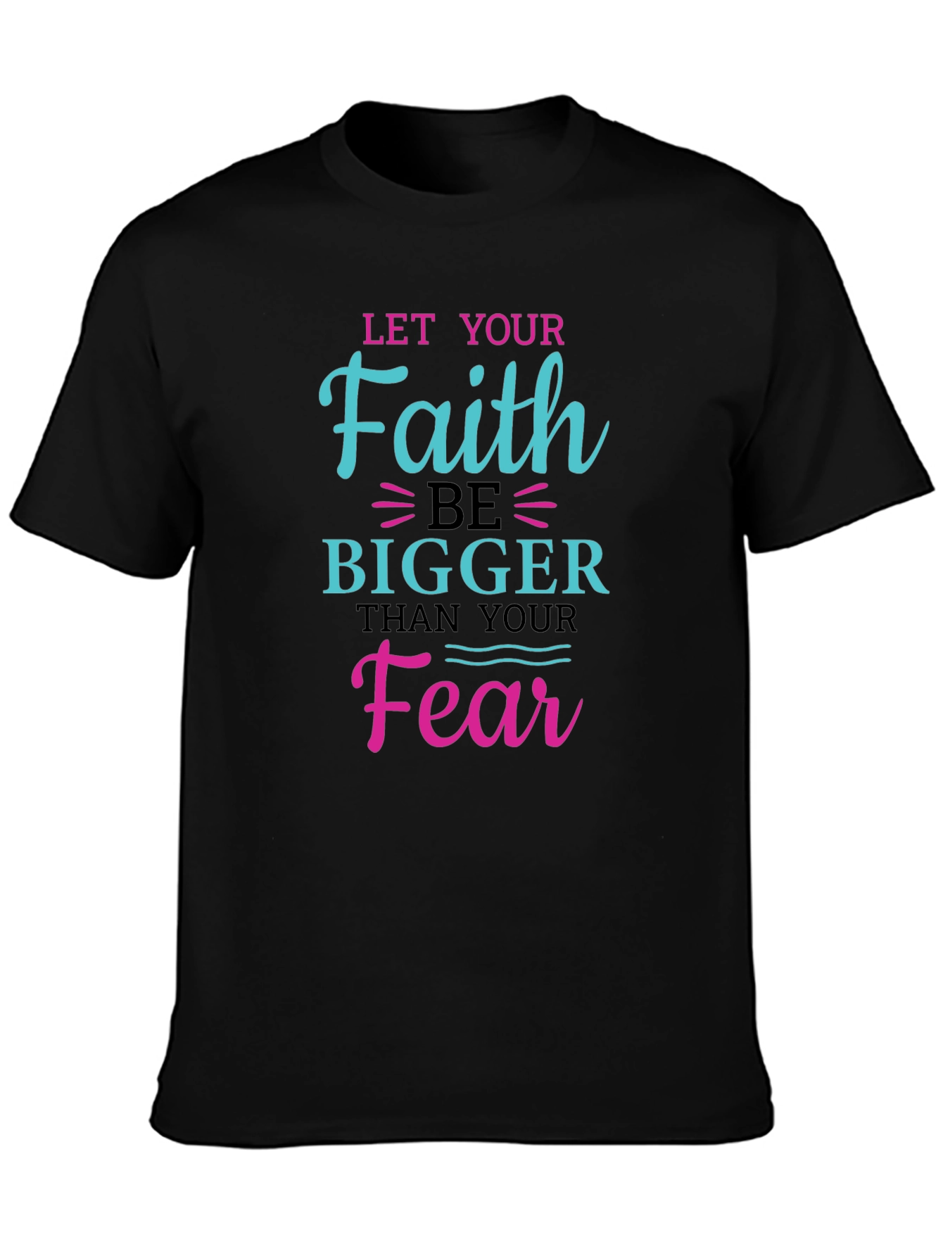 Black Faith Over Fear Graphic Tee - Inspiring Christian Shirt view 3