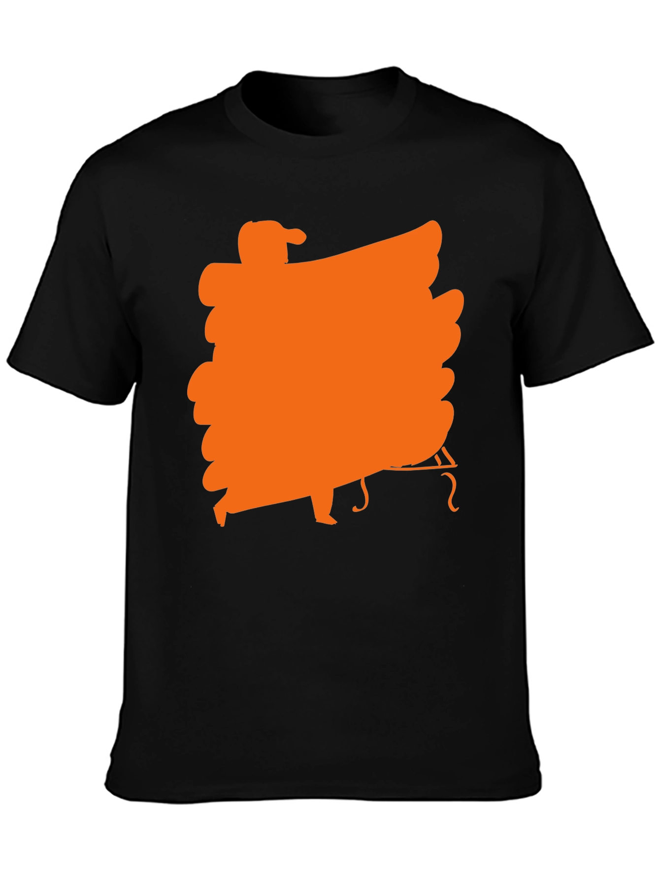 Black Black T-Shirt with Orange Musician Graphic view 3