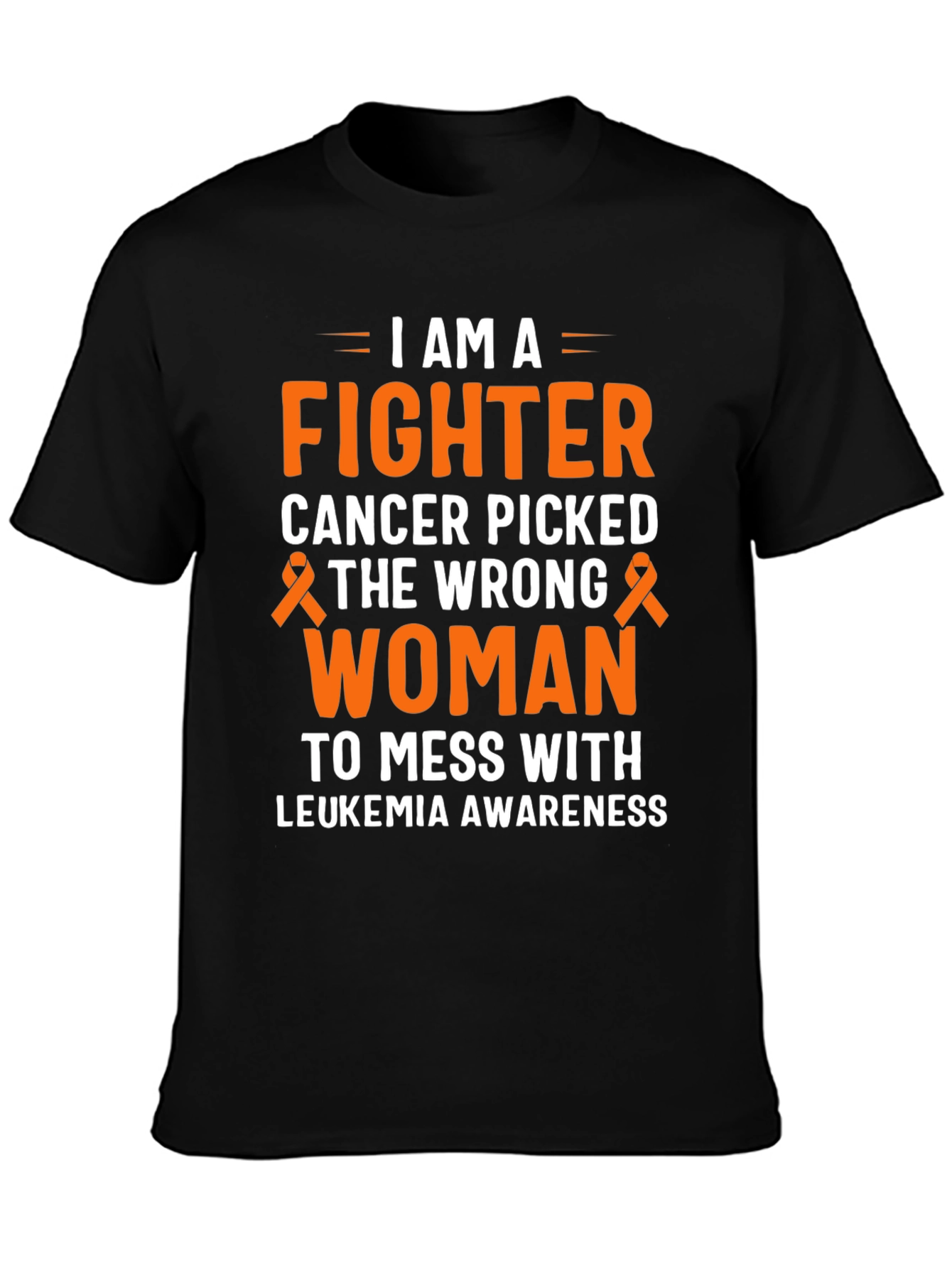Black I Am A Fighter Leukemia Awareness T-Shirt view 3