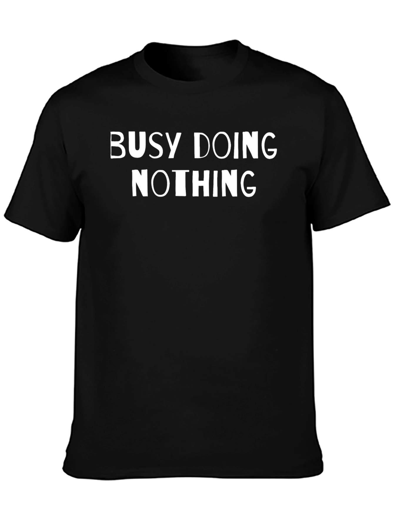 Black Busy Doing Nothing Graphic Tee - Black Casual Shirt view 3