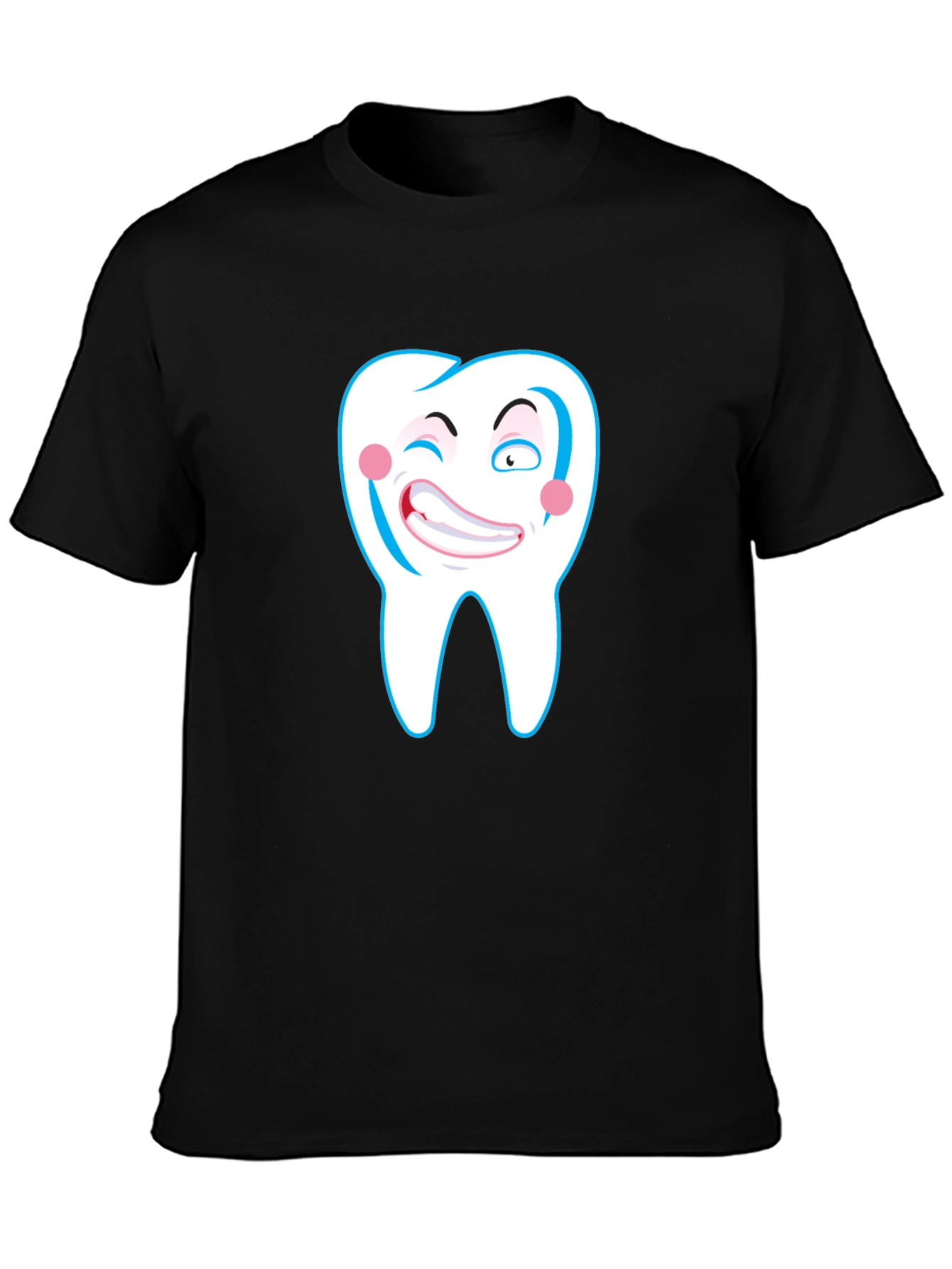 Funny Tooth Graphic Black T-Shirt - 3
