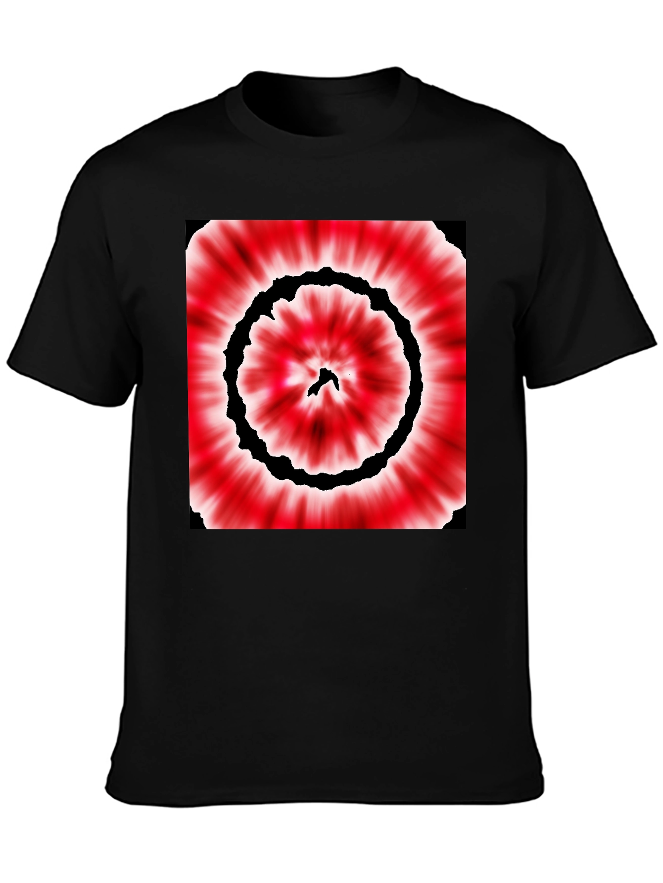 Black Red & Black Tie-Dye Style Graphic T-Shirt view 3