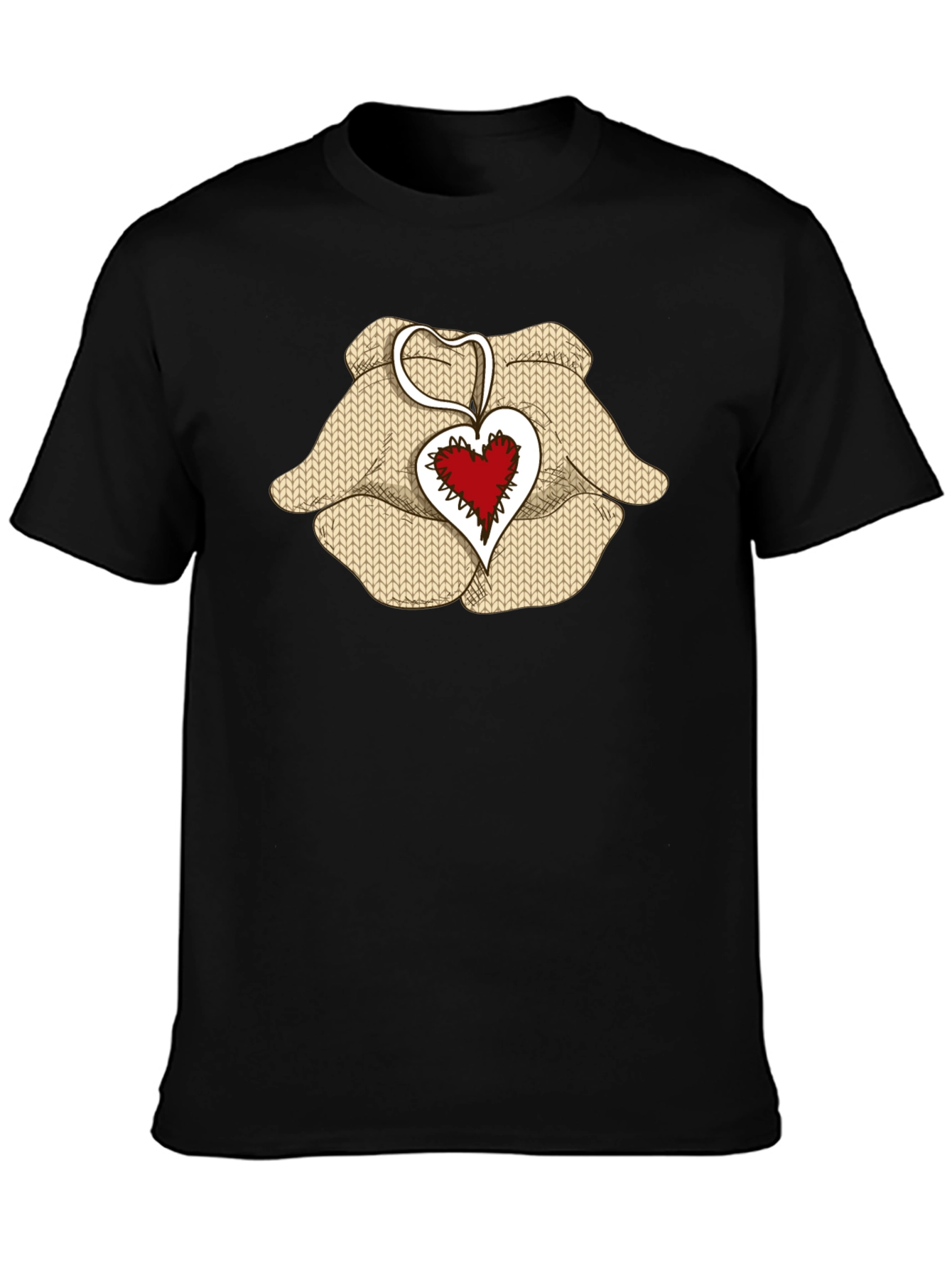 Black Heart Hands Graphic Tee - Black Cotton Blend view 3