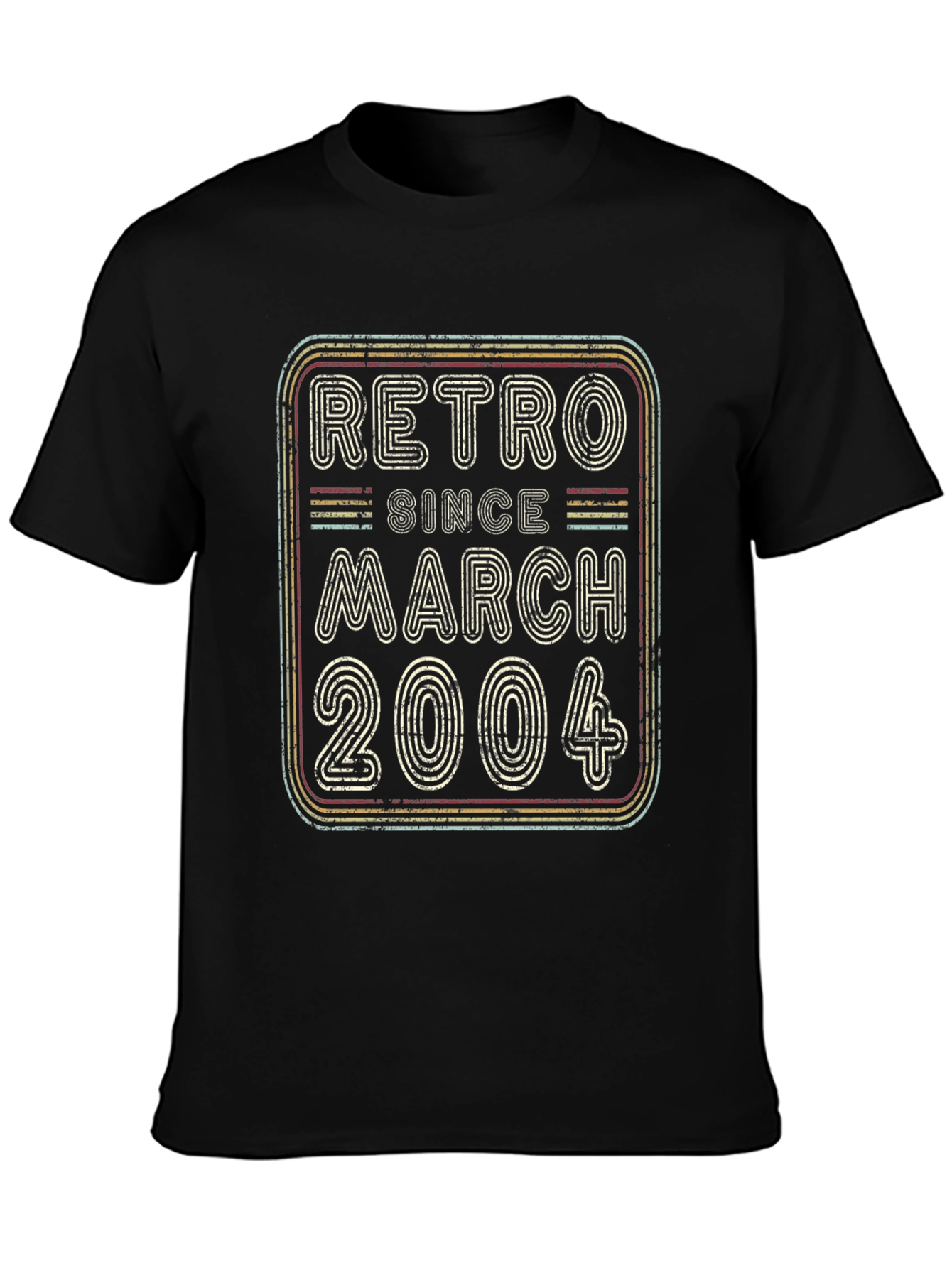 Black Retro Since March 2004 Black T-Shirt view 3