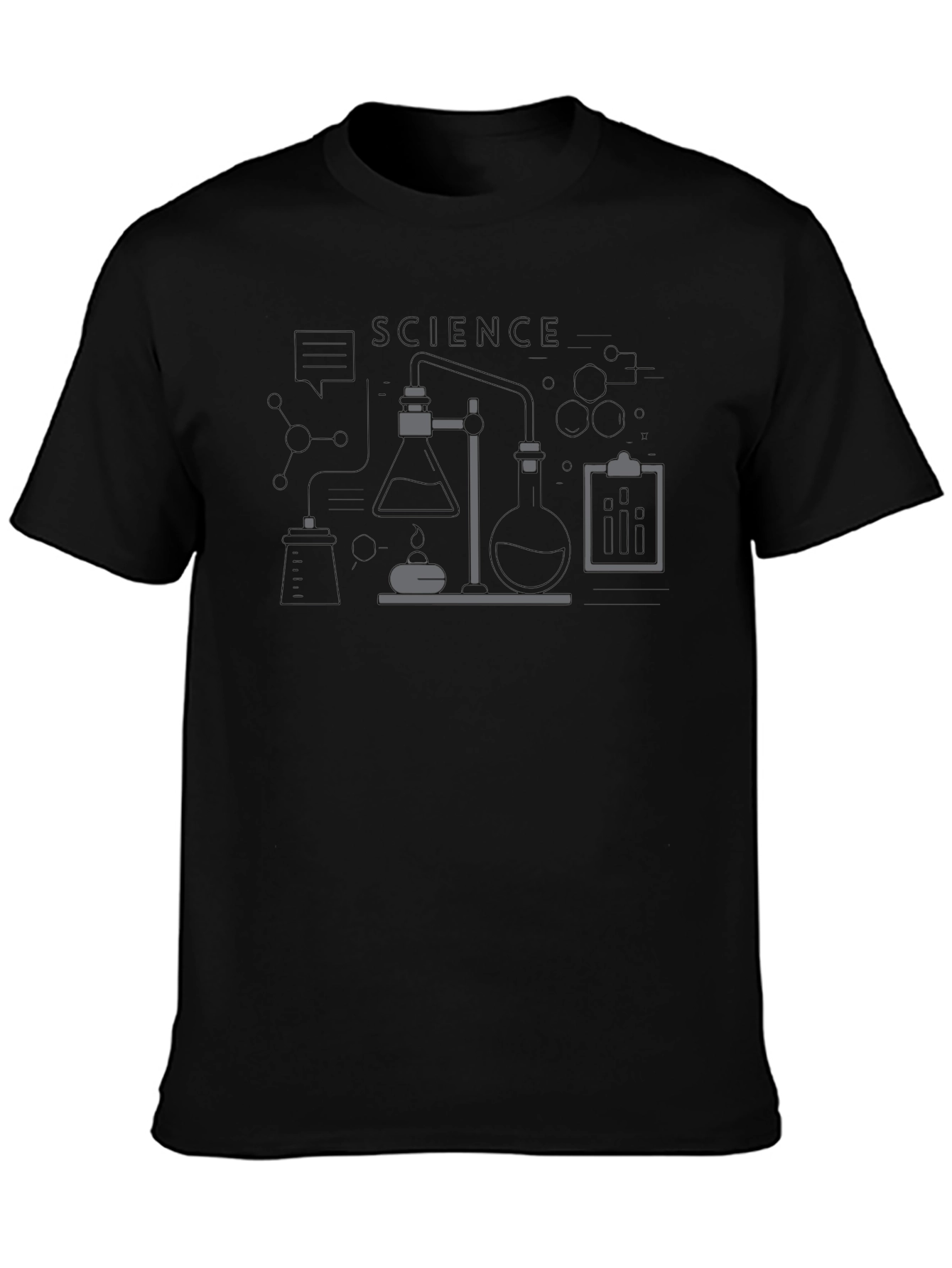 Black Science Graphic T-Shirt - Black Cotton Blend view 3