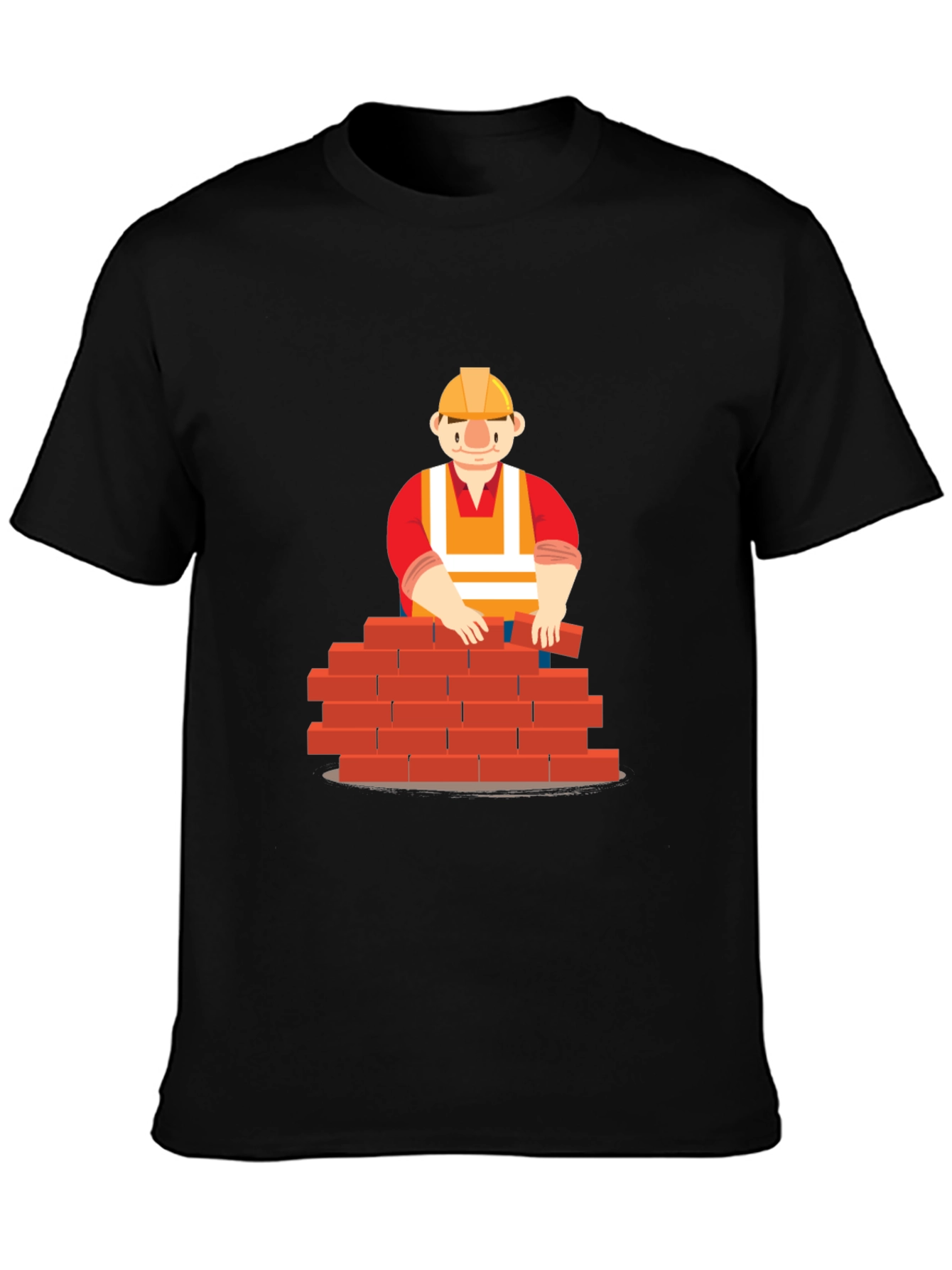 Black Bricklayer Graphic T-Shirt - Construction Worker Tee view 3