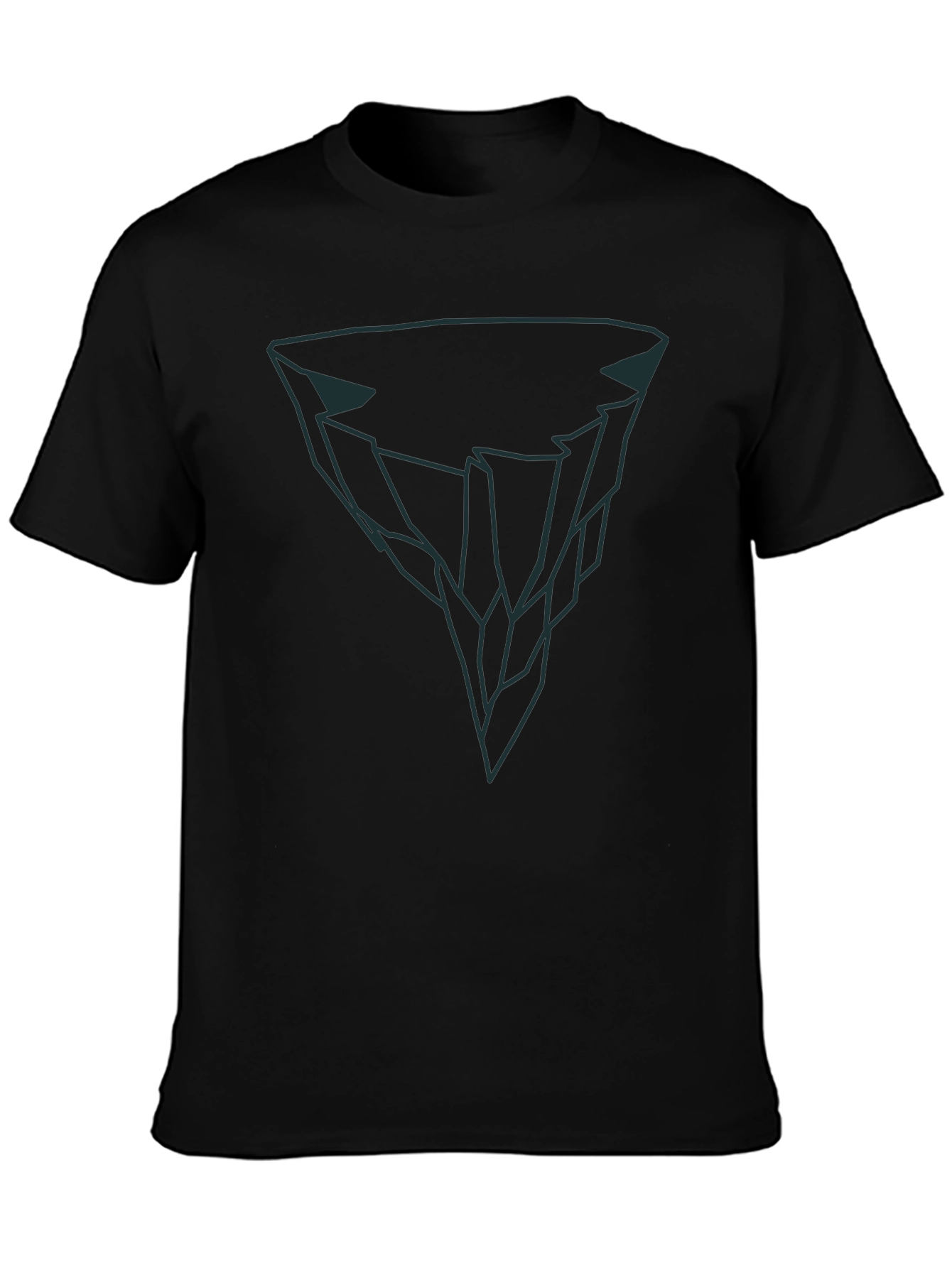 Black Geometric Iceberg Graphic Tee - Modern Black T-Shirt view 3