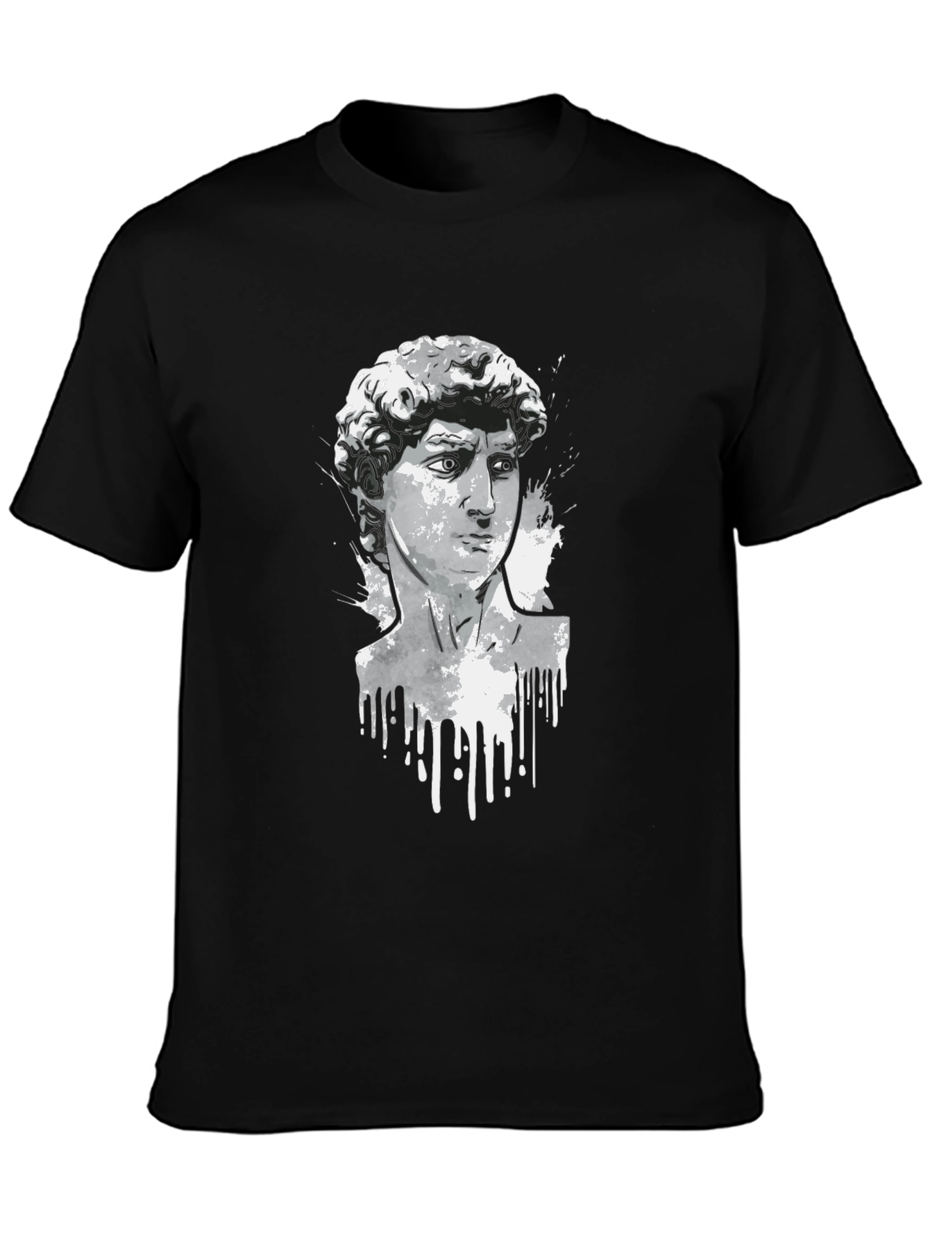 Black David Statue Graphic Tee - Modern Art Shirt view 3