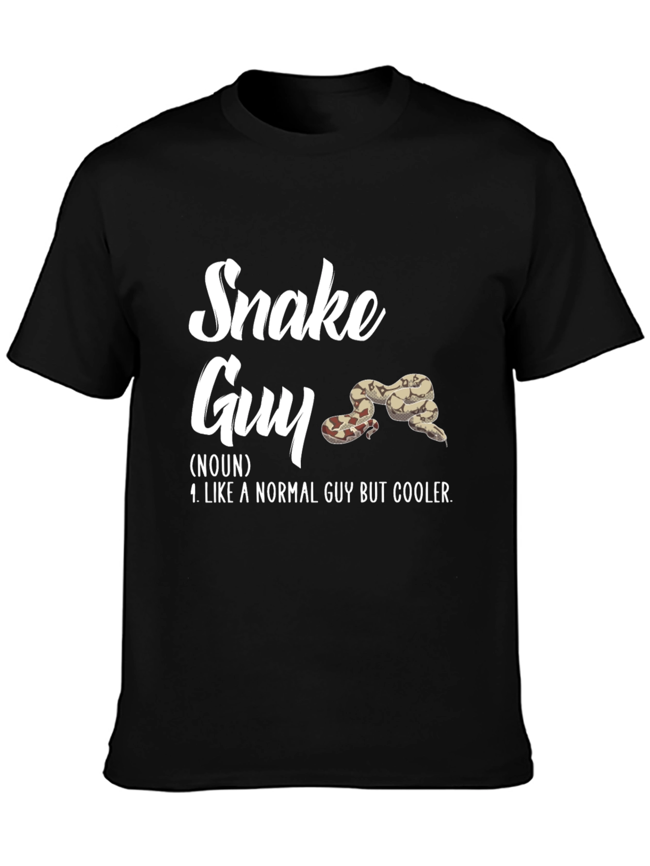 Black Snake Guy Definition T-Shirt - Cool Reptile Lover Tee view 3