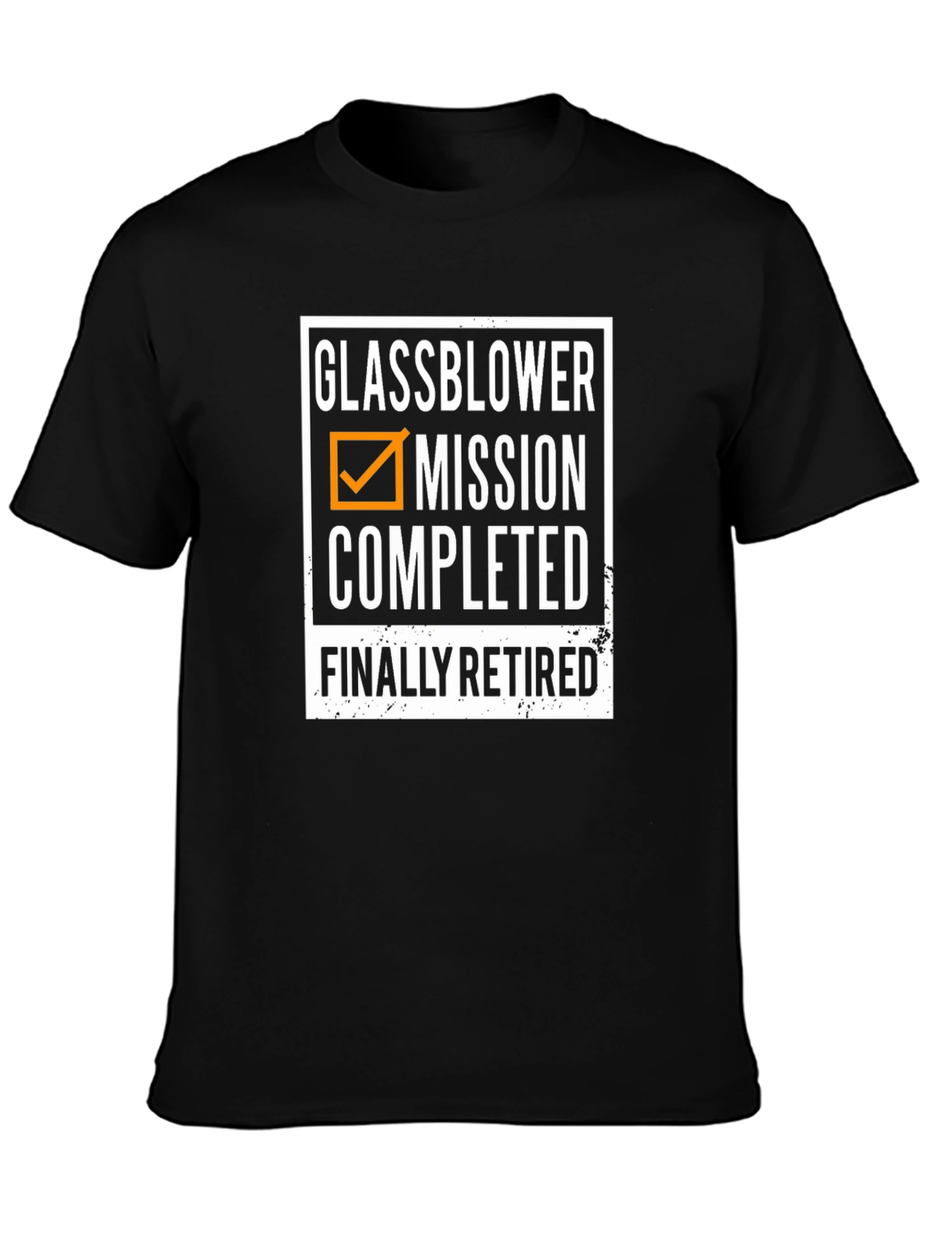 Black Glassblower Retirement T-Shirt - Mission Completed view 3