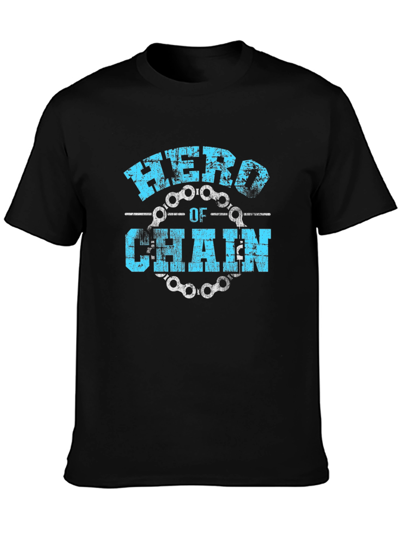 Black Hero of Chain T-Shirt - Black Bicycle Cycling Tee view 3