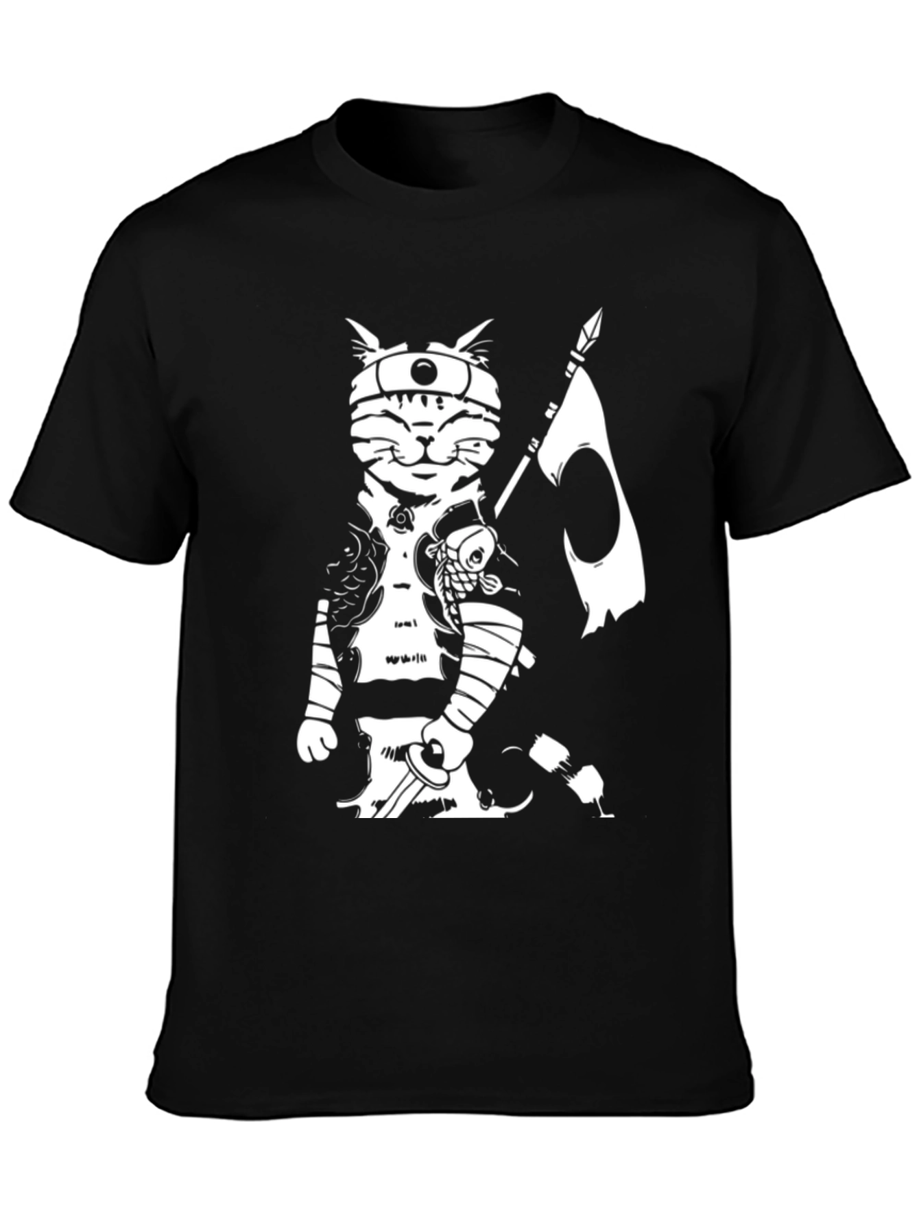 Black Ninja Cat Graphic Tee - Cool Novelty T-Shirt view 3