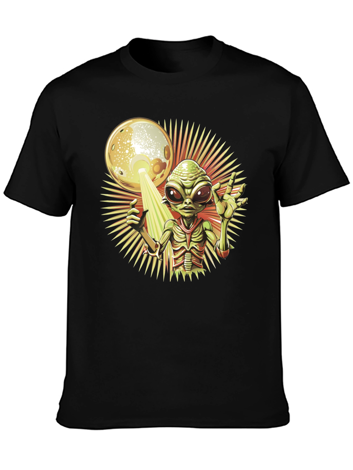 Black Alien Abduction T-Shirt - Out of This World Style view 3
