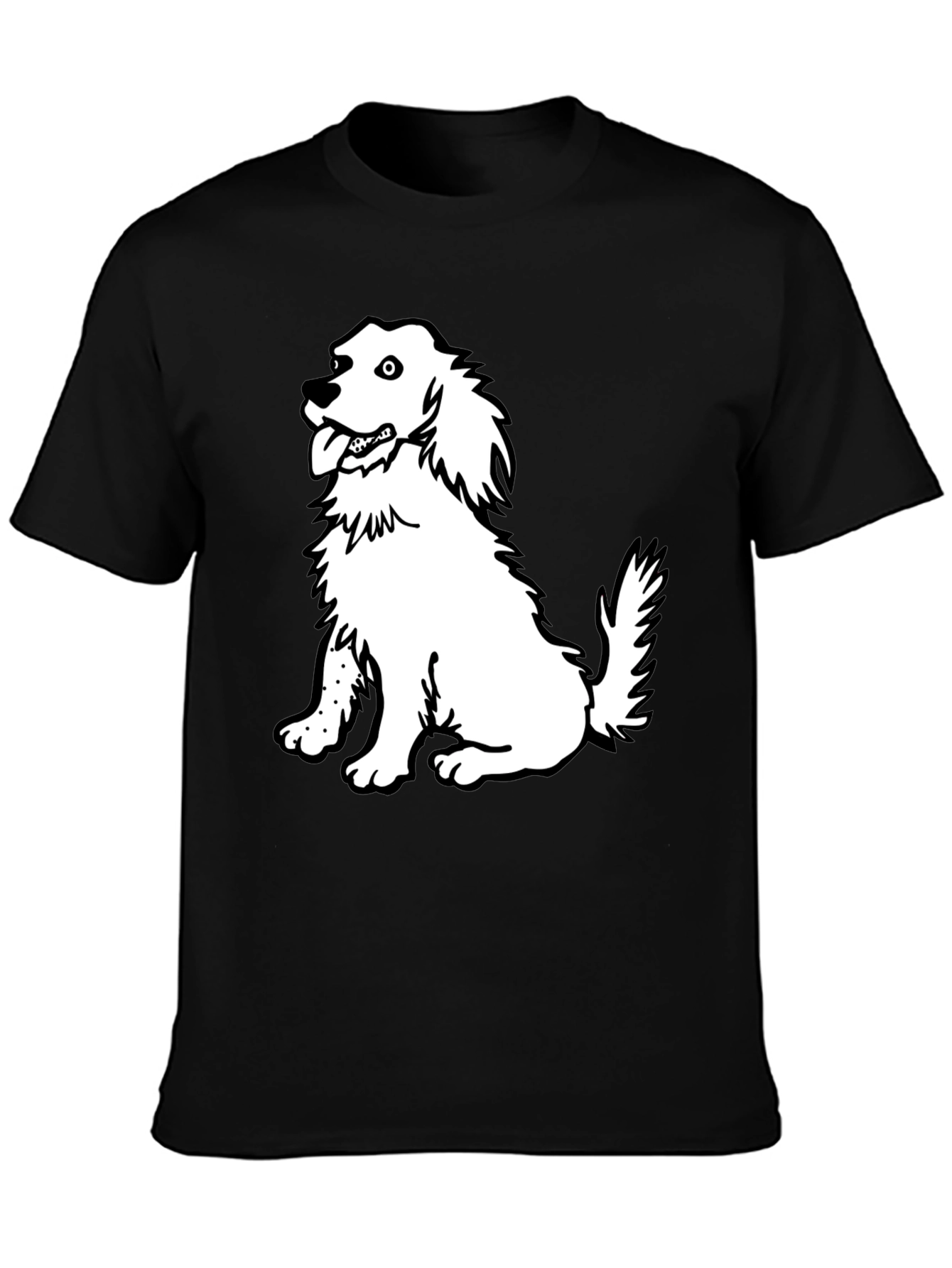 Black Dog Graphic Tee - Black Cotton Casual Shirt view 3