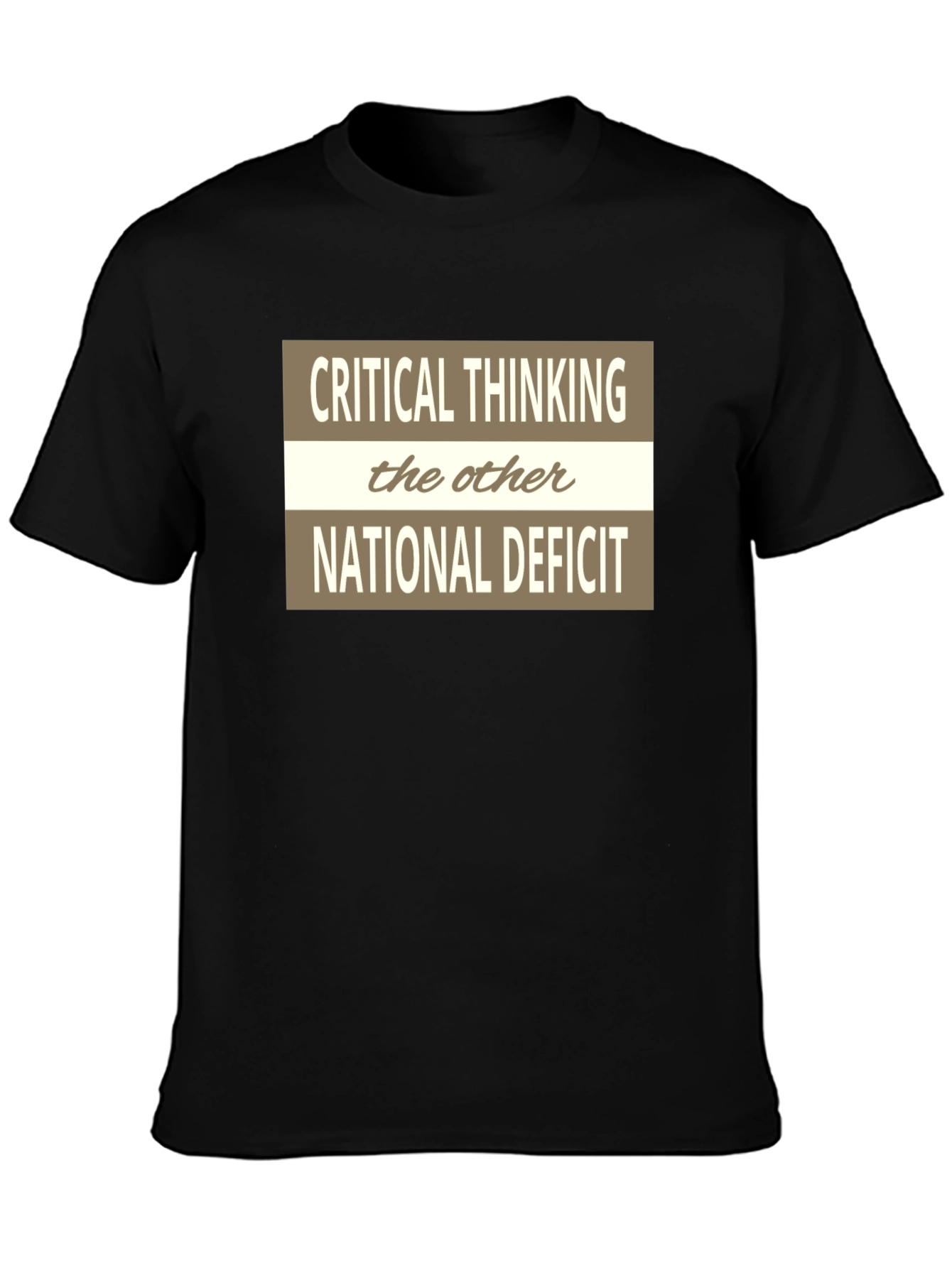 Black Critical Thinking National Deficit Graphic Tee view 3