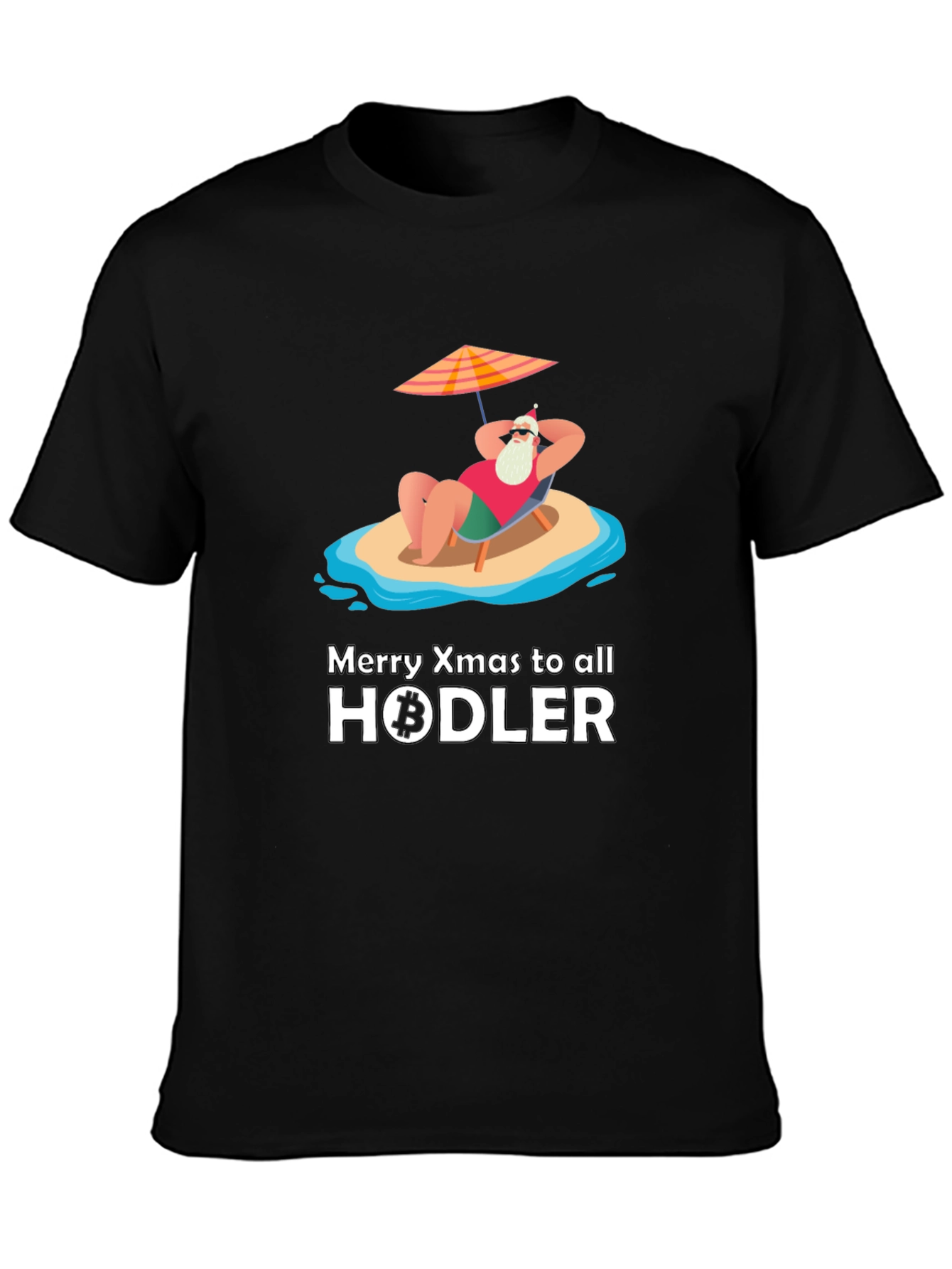Black Holiday HODLer T-Shirt - Bitcoin Christmas view 3