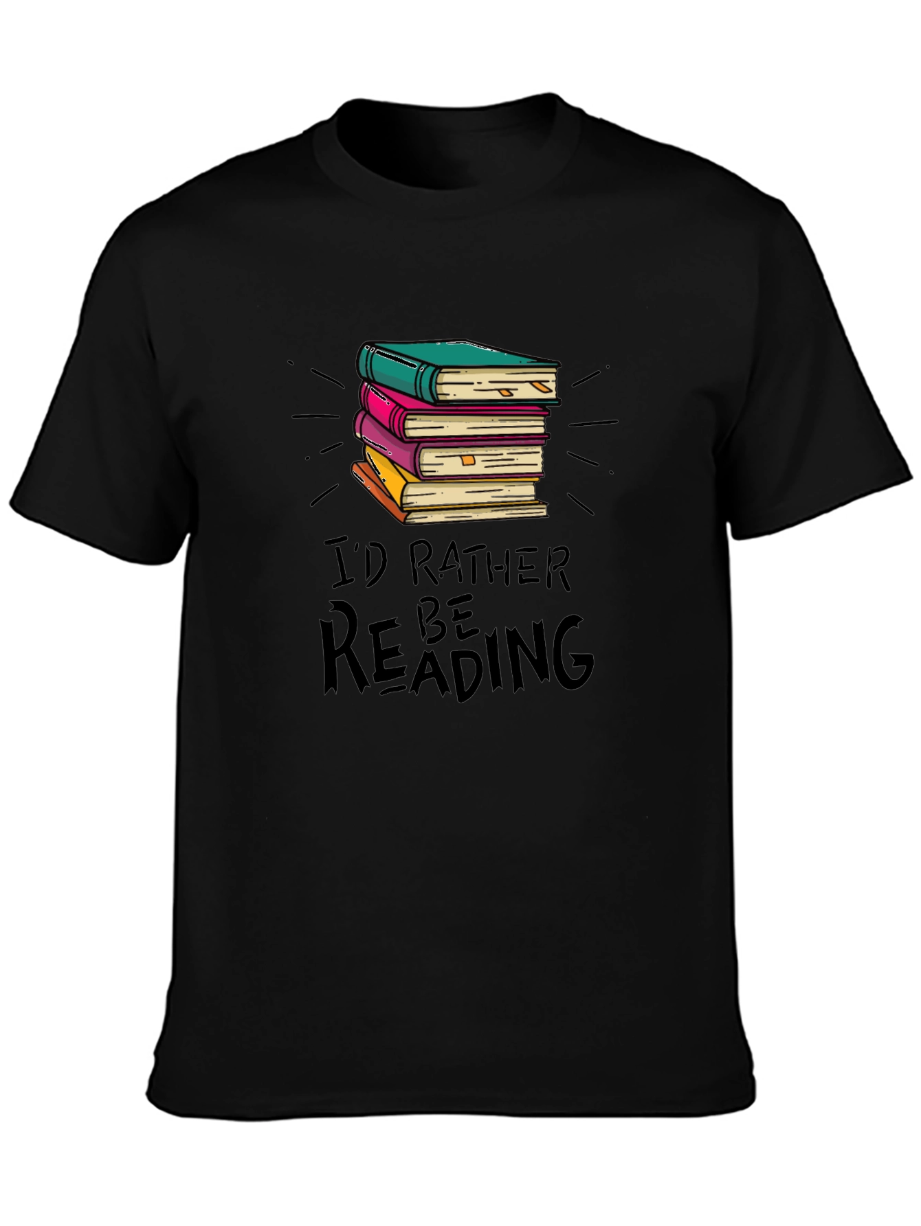 Black Book Lover Tee: I'd Rather Be Reading T-Shirt view 3