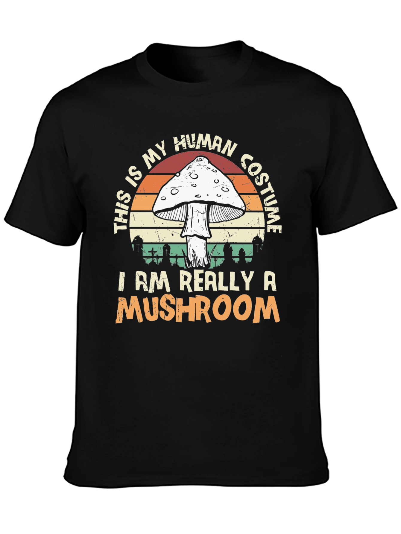 Black Mushroom Costume T-Shirt - Halloween Apparel view 3