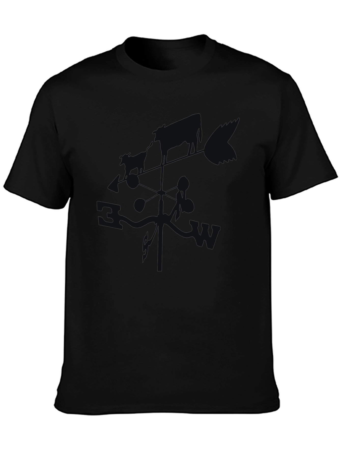 Black Modern Black Graphic Print T-Shirt view 3