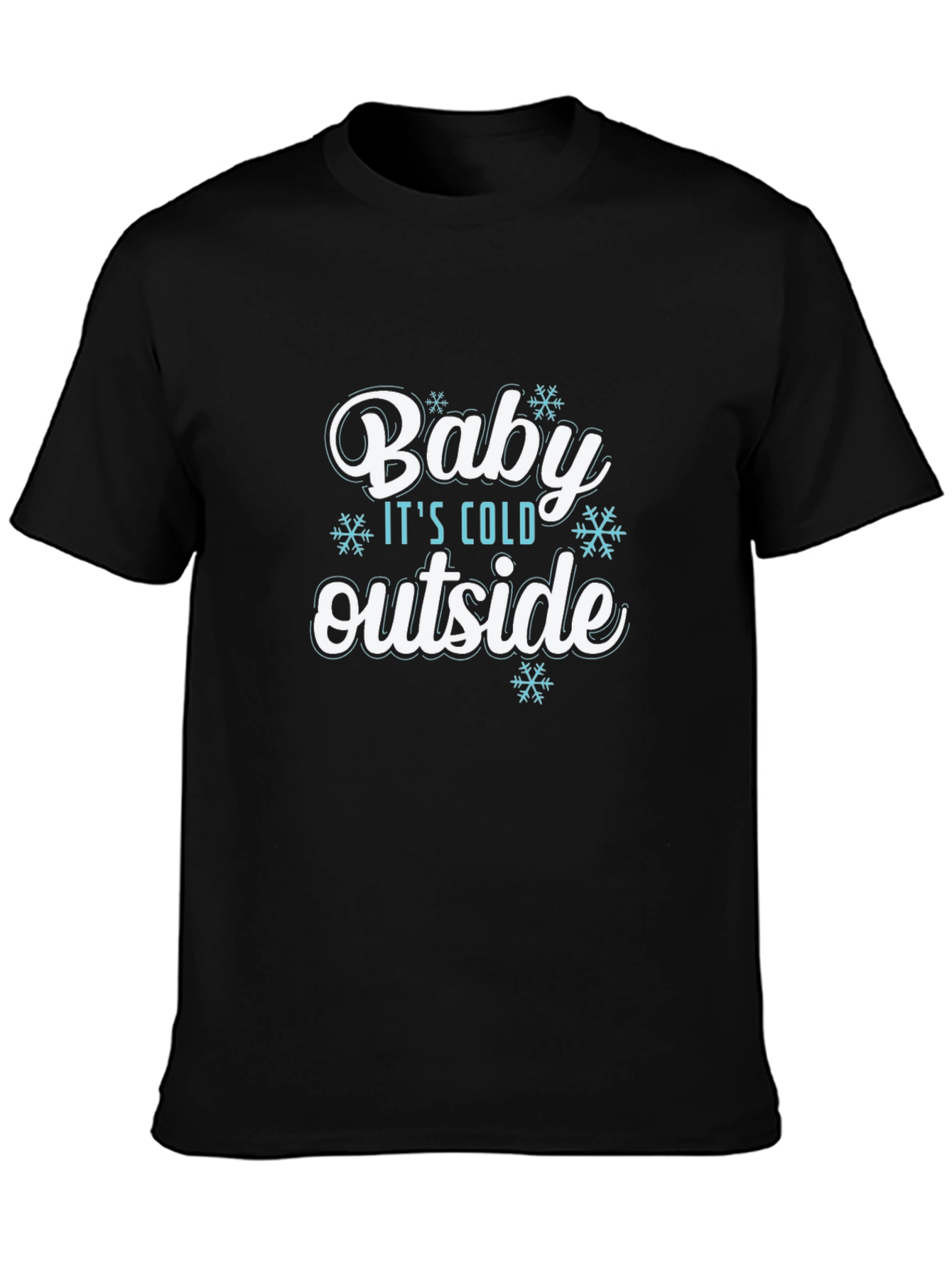 Black Baby It's Cold Outside T-Shirt - Winter Holiday Tee view 3