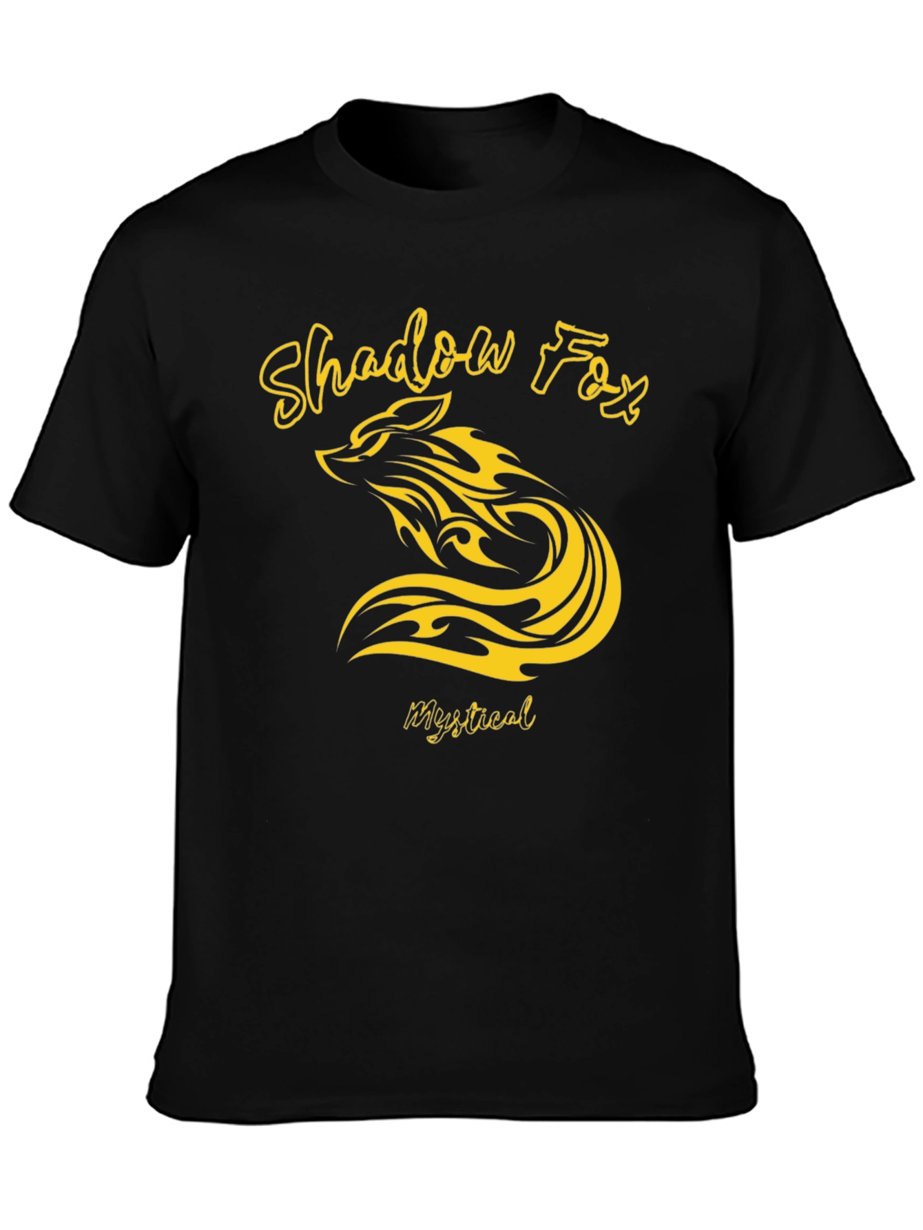 Black Shadow Fox Mystical Graphic T-Shirt view 3