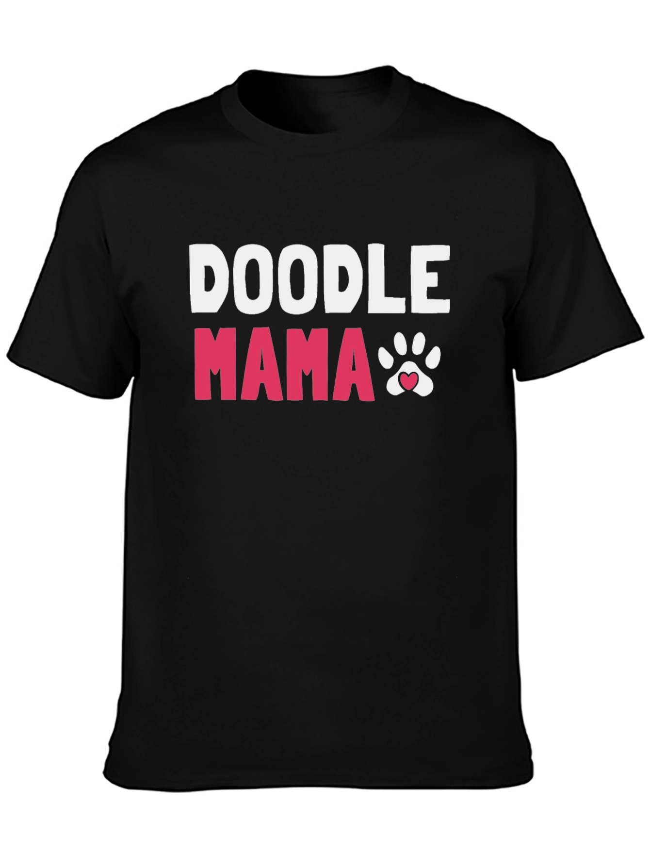 Black Doodle Mama Paw Print T-Shirt view 3