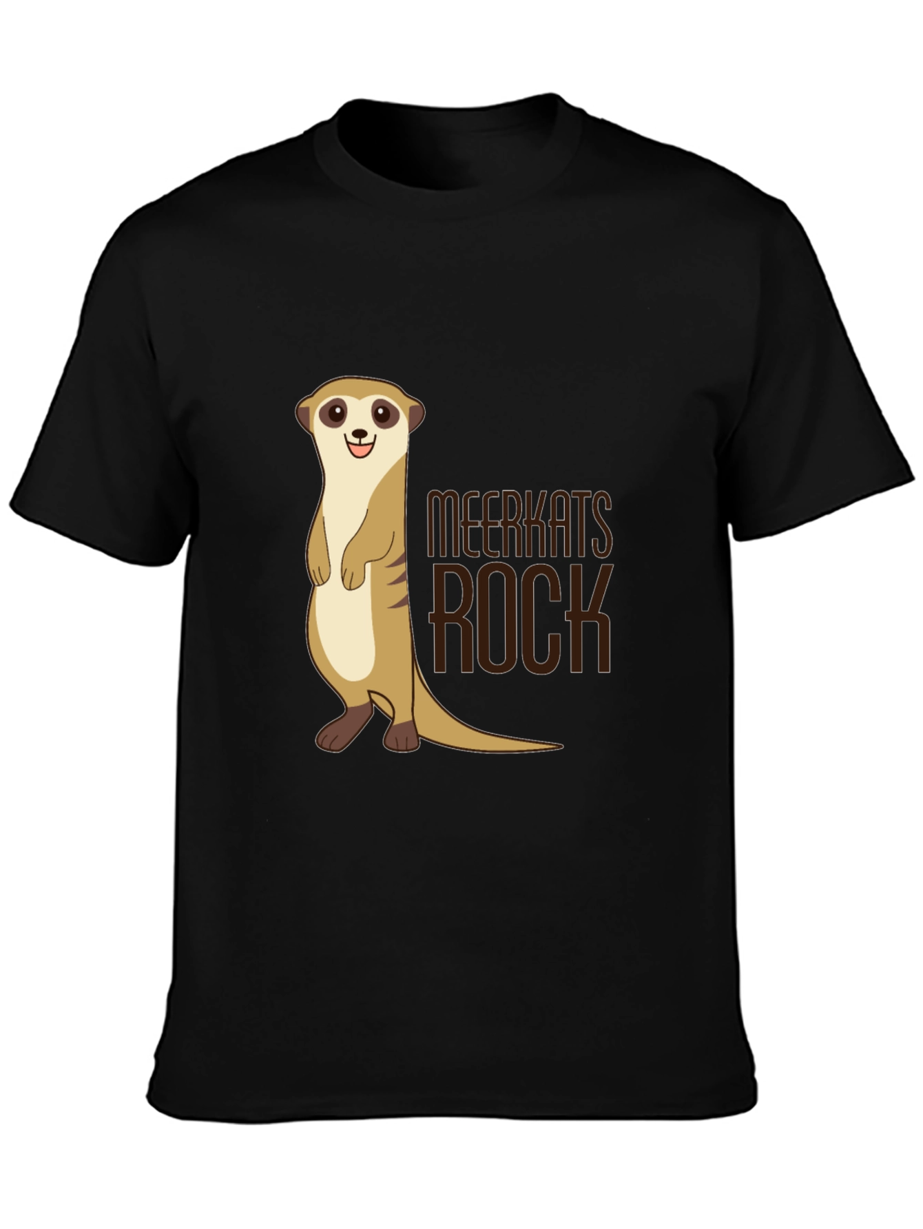 Black Meerkats Rock T-Shirt - Black Cotton Graphic Tee view 3