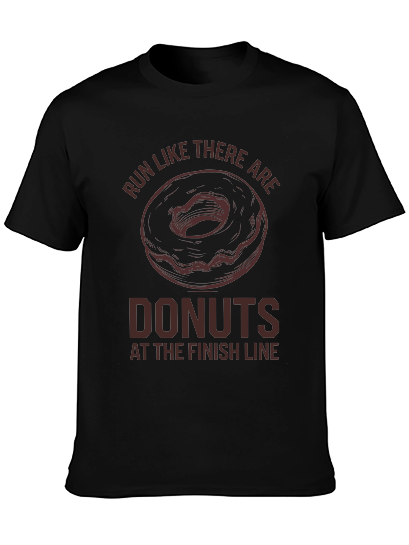 Black Run For Donuts T-Shirt - Funny Running Tee view 3