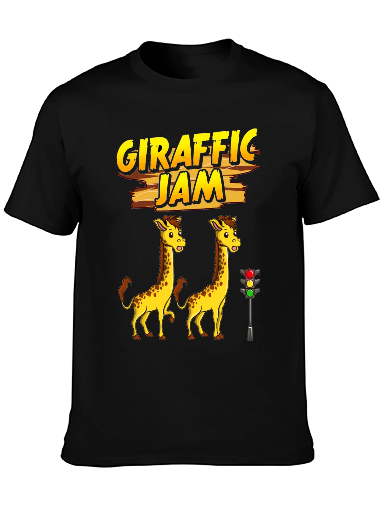 Black Girafffic Jam Tee - Funny Traffic Humor Shirt view 3