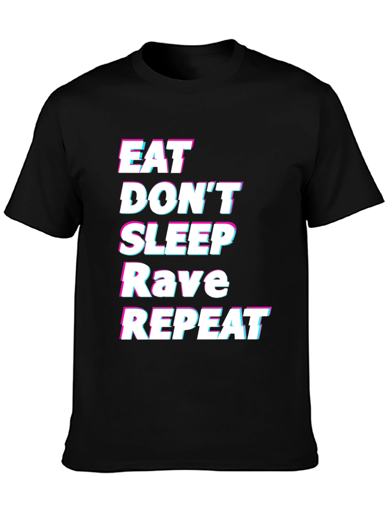 Black Eat Sleep Rave Repeat Graphic Tee view 3