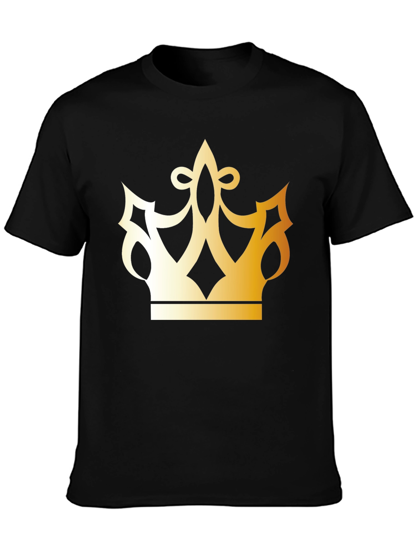 Black Golden Crown Graphic Black T-Shirt view 3