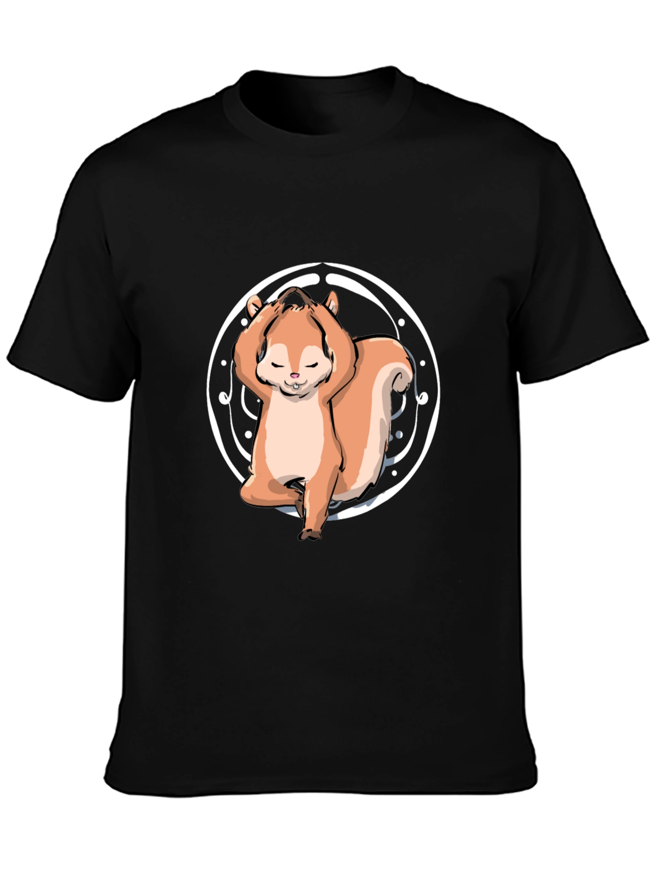Black Yoga Squirrel Tee - Zen and Funny view 3
