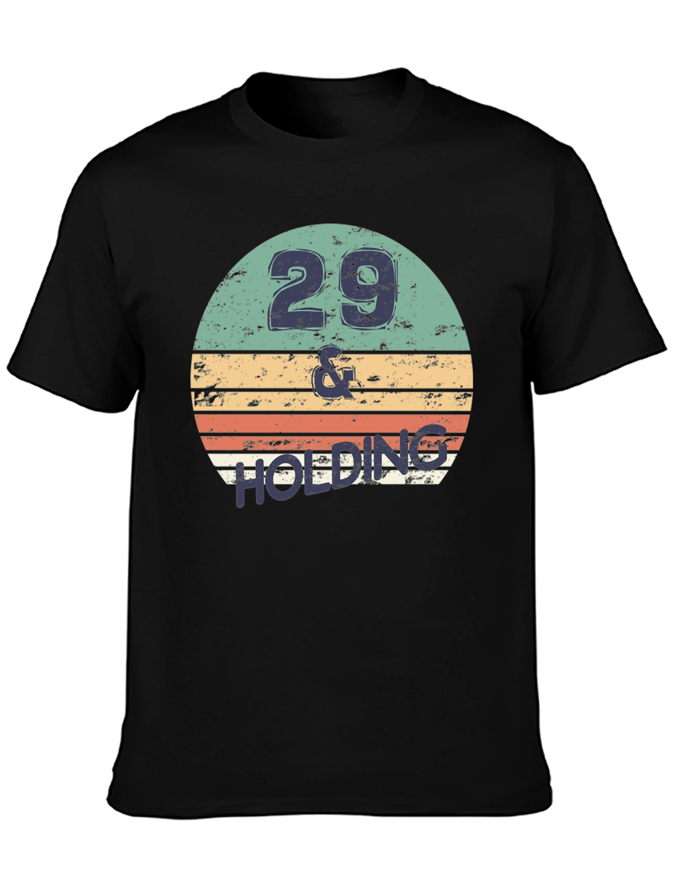 Black 29 & Holding Birthday T-Shirt Retro Design view 3