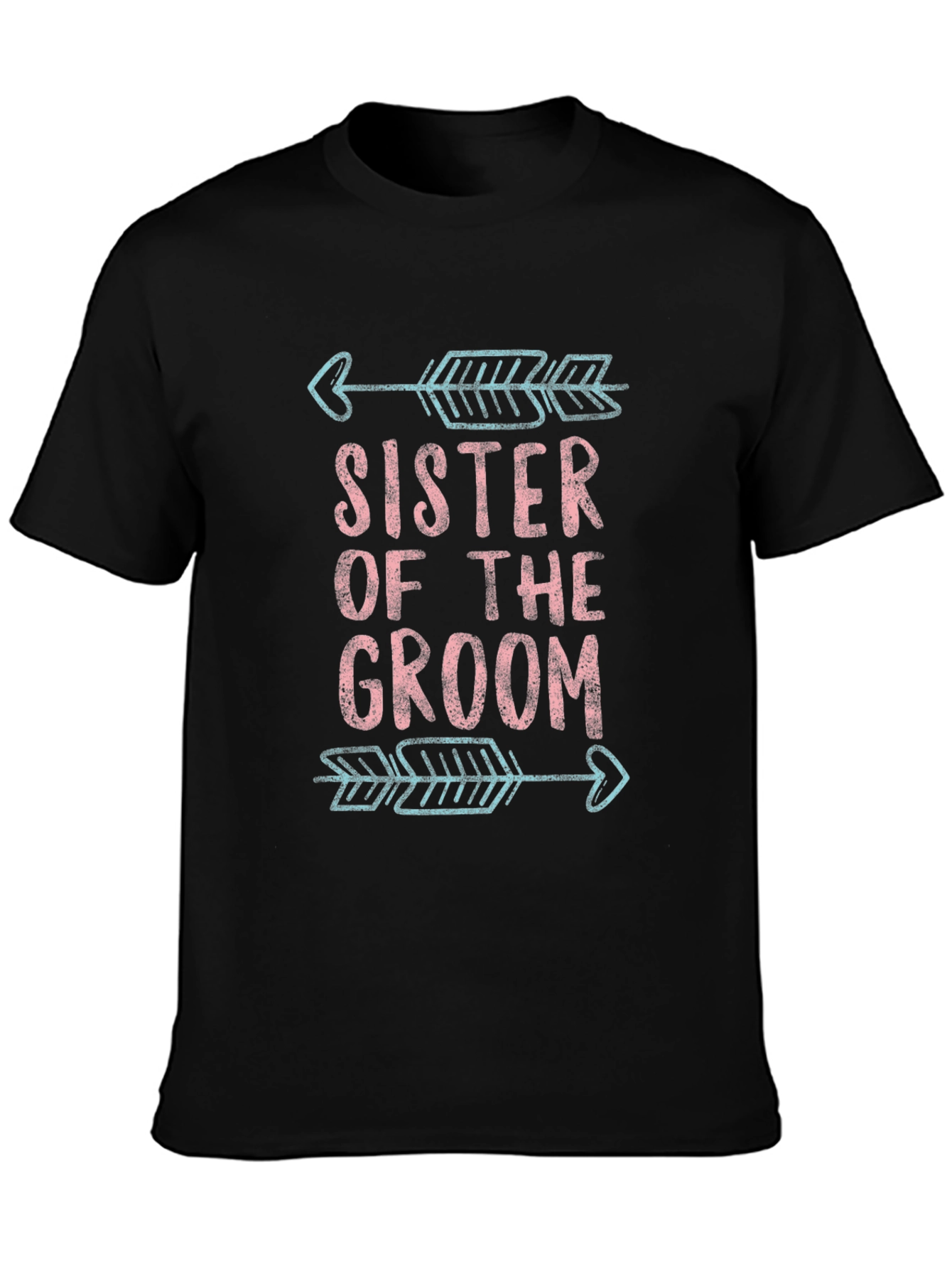 Black Sister of the Groom T-Shirt Wedding Party view 3