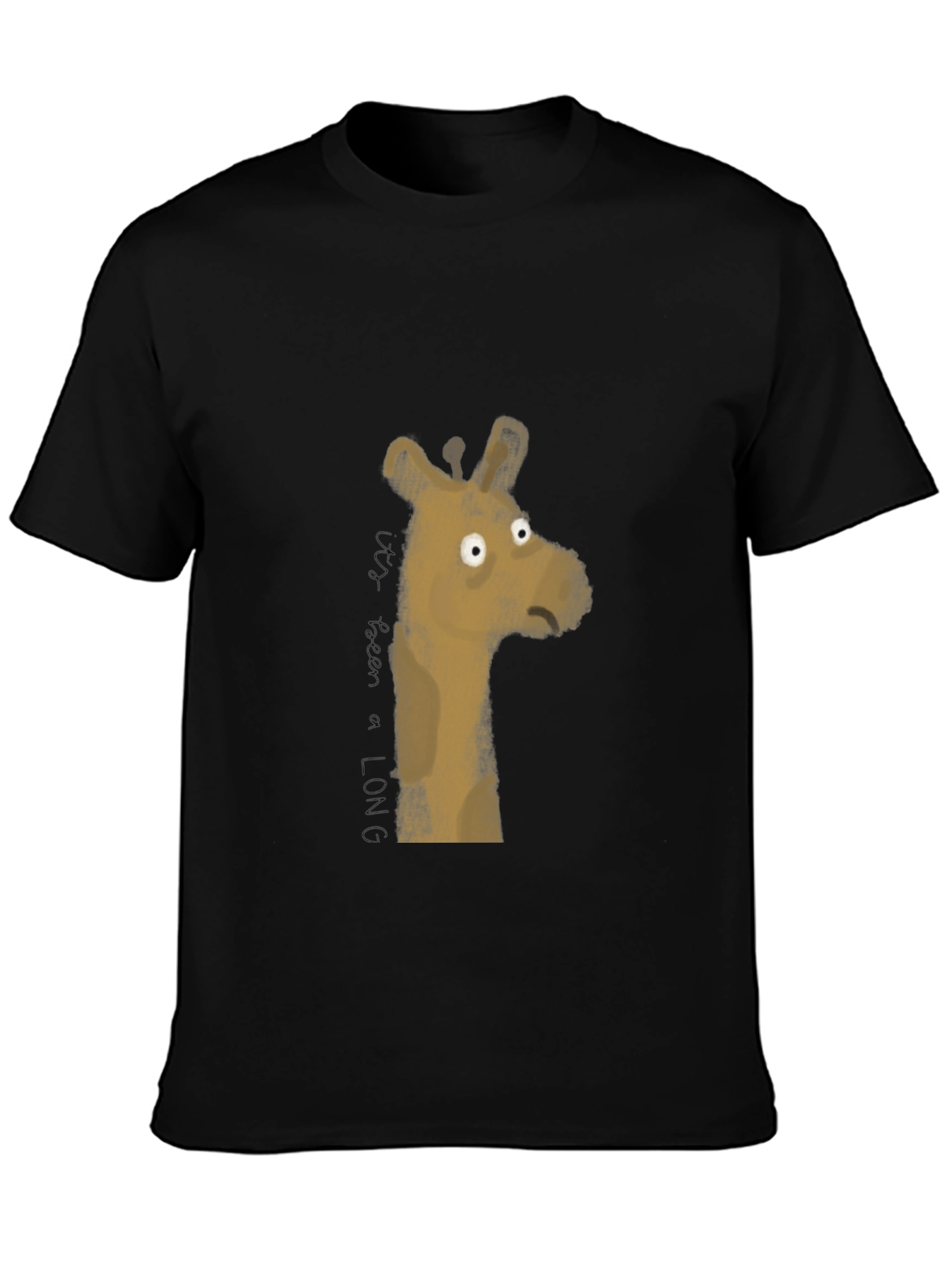 Black Men's Black Giraffe Graphic Tee view 3