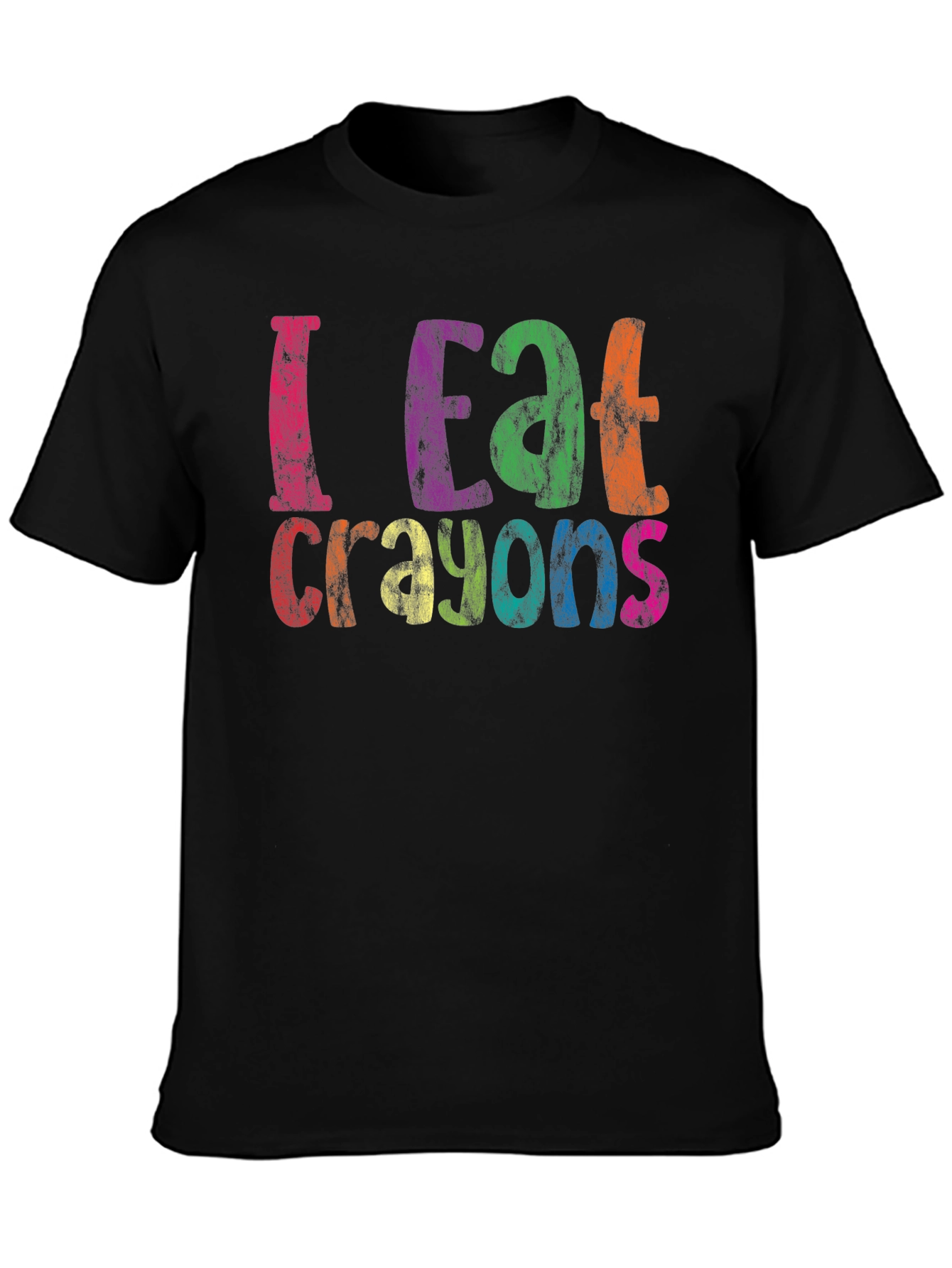 Black I Eat Crayons Funny Graphic Tee view 3