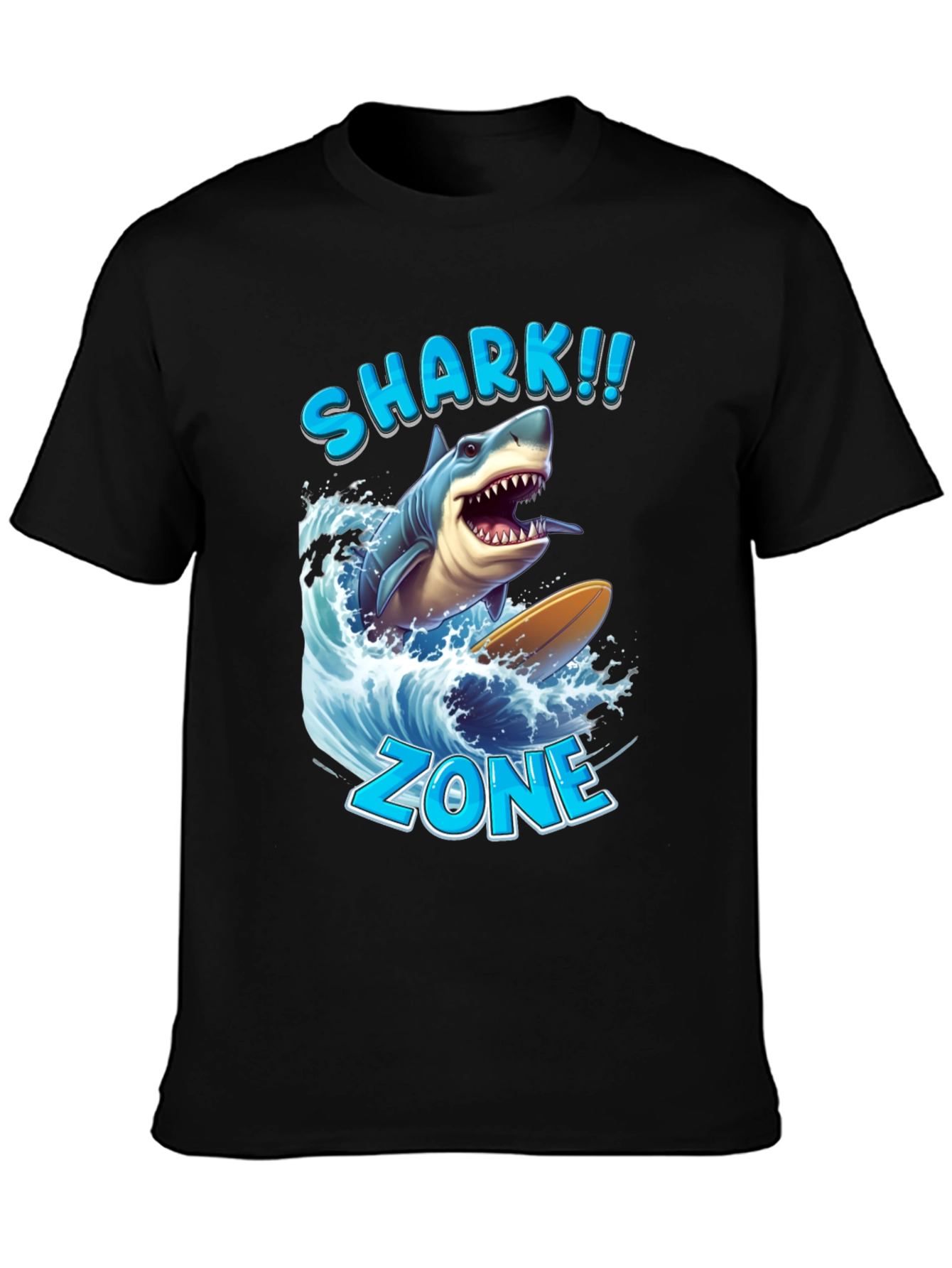 Shark Zone Graphic Tee - Surfing Shark Design - 3