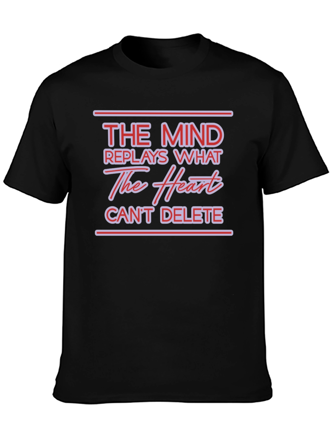 Black The Mind T-Shirt - Heart Can't Delete view 3