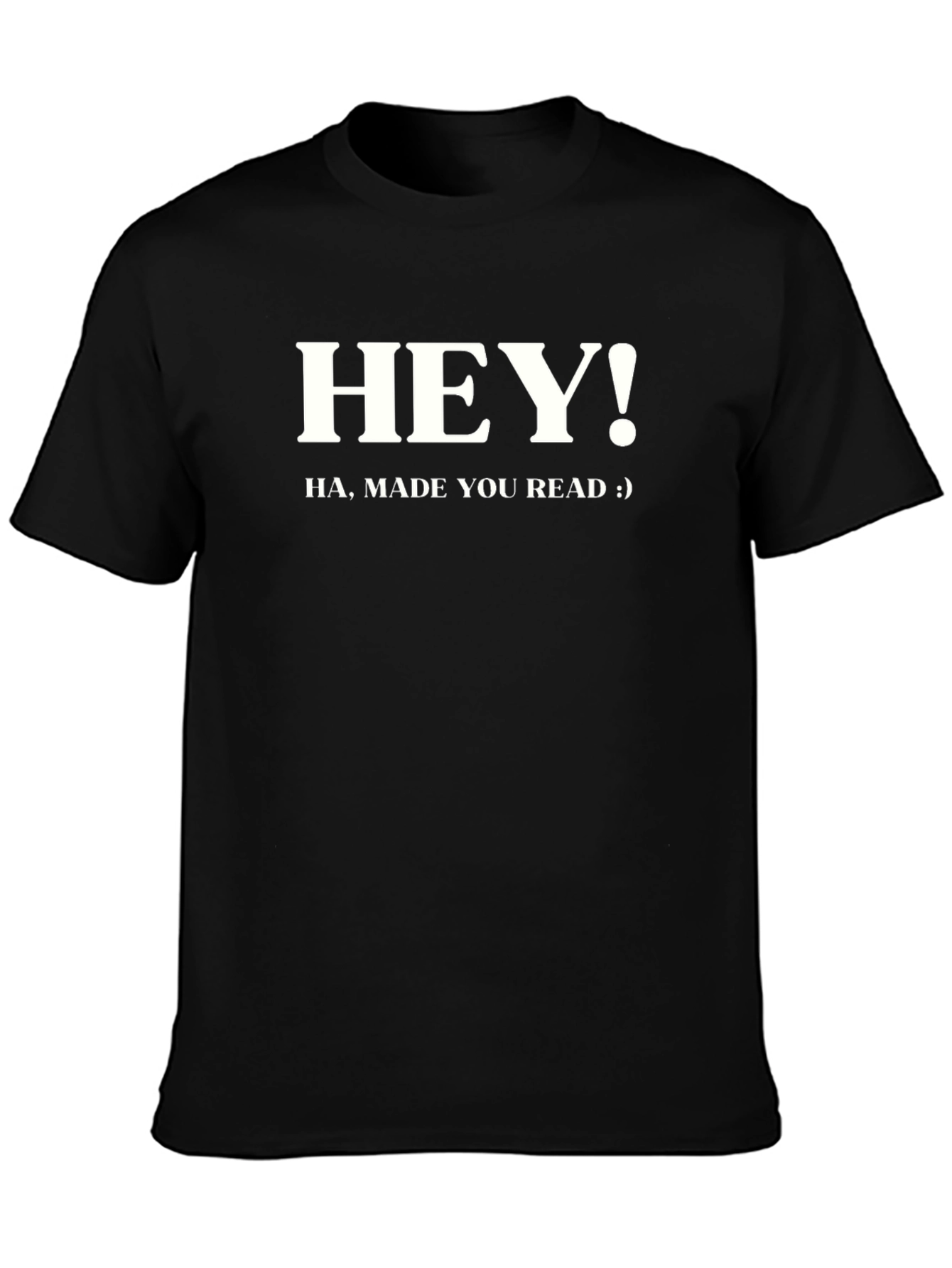 Black Hey! Read This Black Cotton Graphic Tee view 3