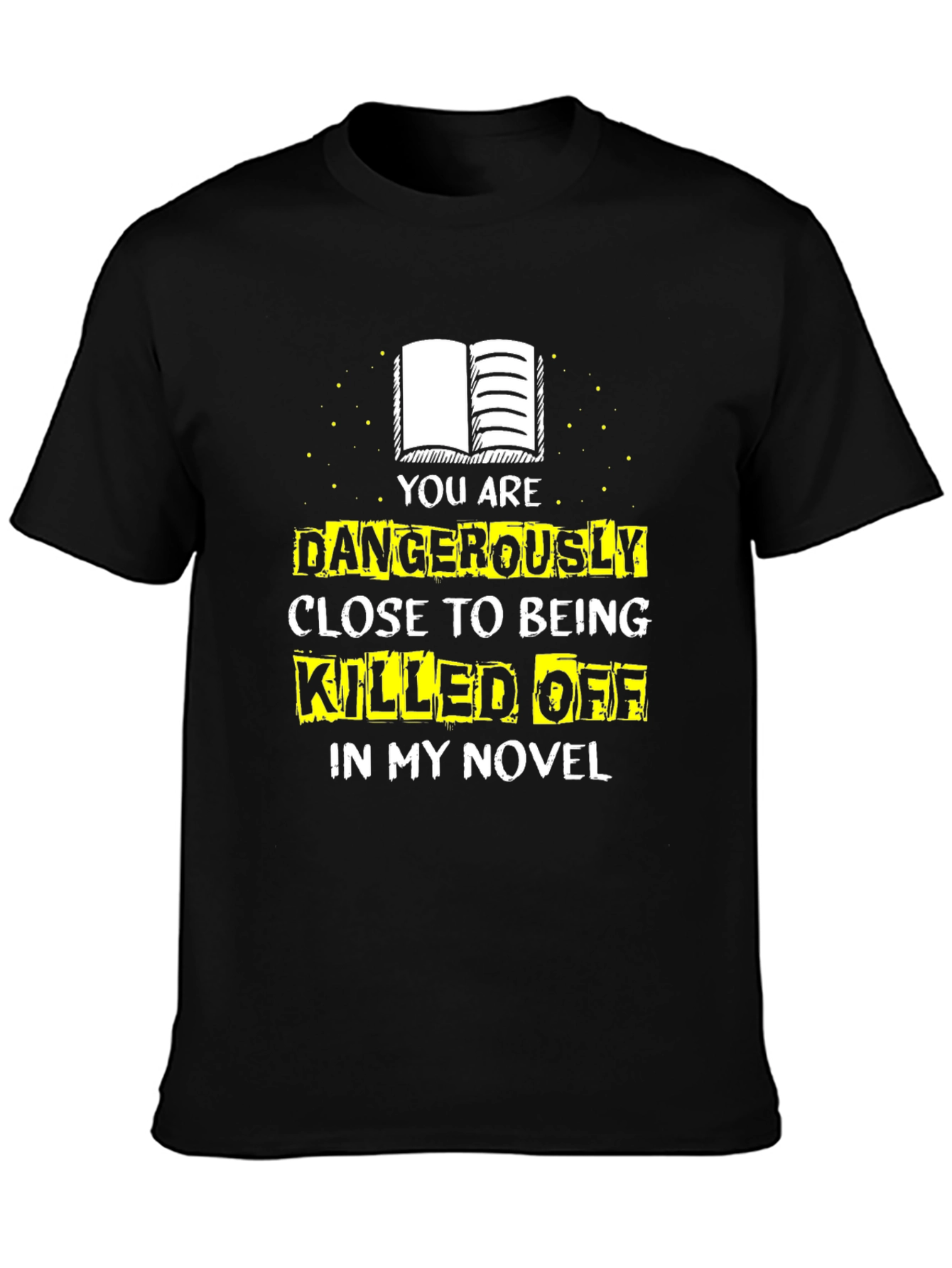 Black Dangerously Close Novel T-Shirt view 3