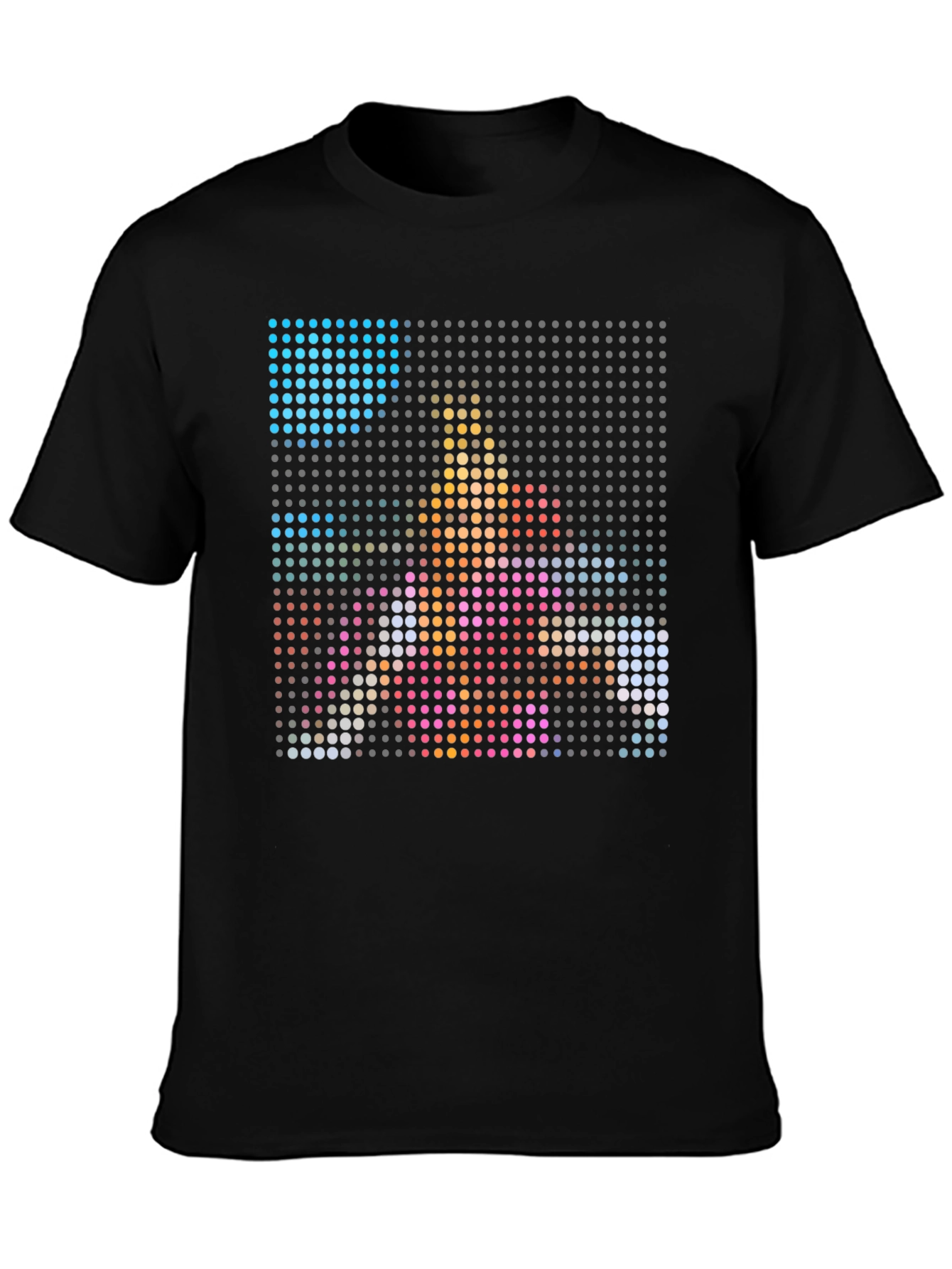 Black Pixel Art Graphic Black T-Shirt view 3