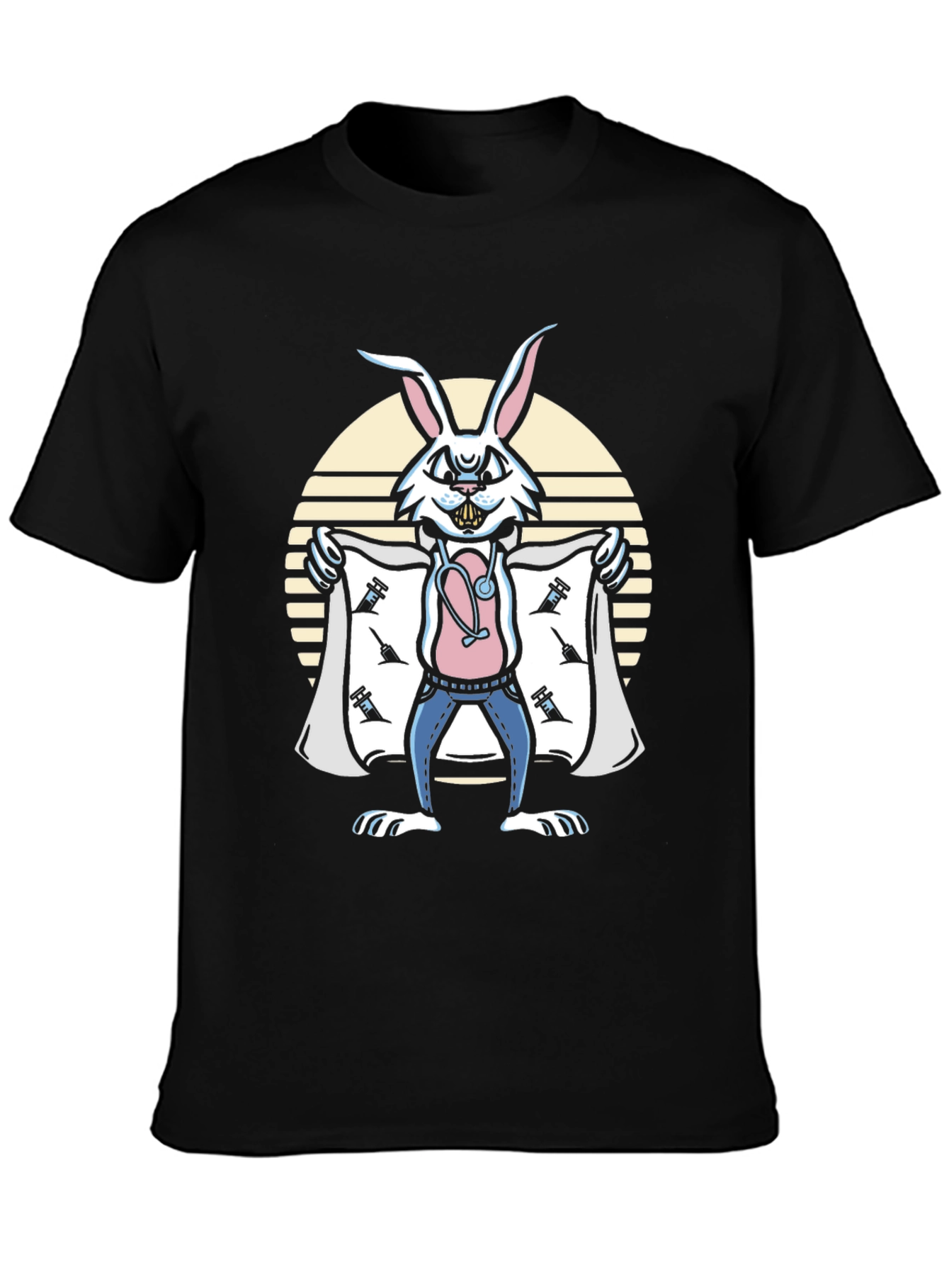Black Rabbit Doctor Graphic Tee - Medical Humor view 3