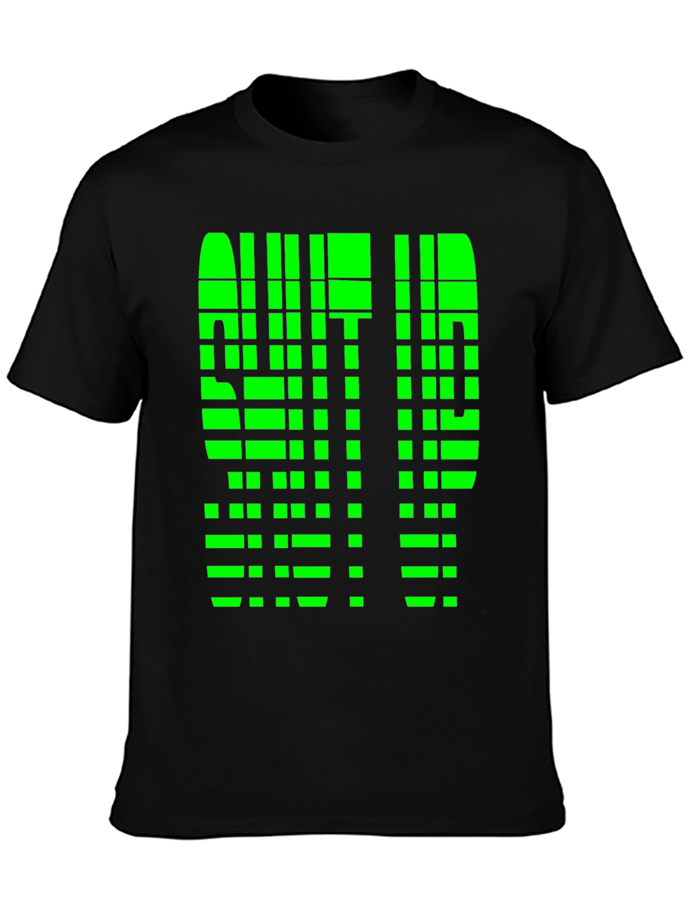 Black Geometric Pixelated Graphic Tee - Shut Up view 3