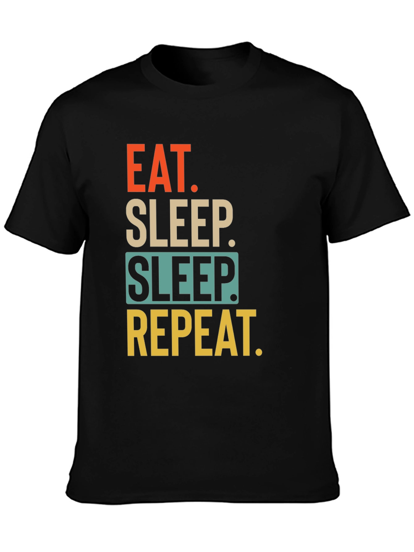 Black Eat Sleep Repeat Graphic T-Shirt view 3