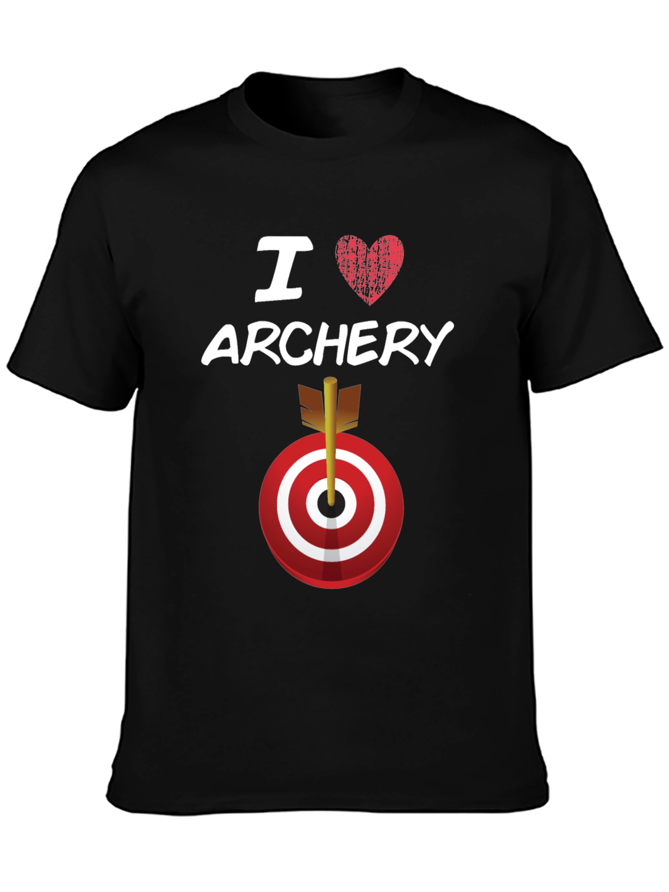 Black I Love Archery T-Shirt Target Arrow Graphic Tee view 3