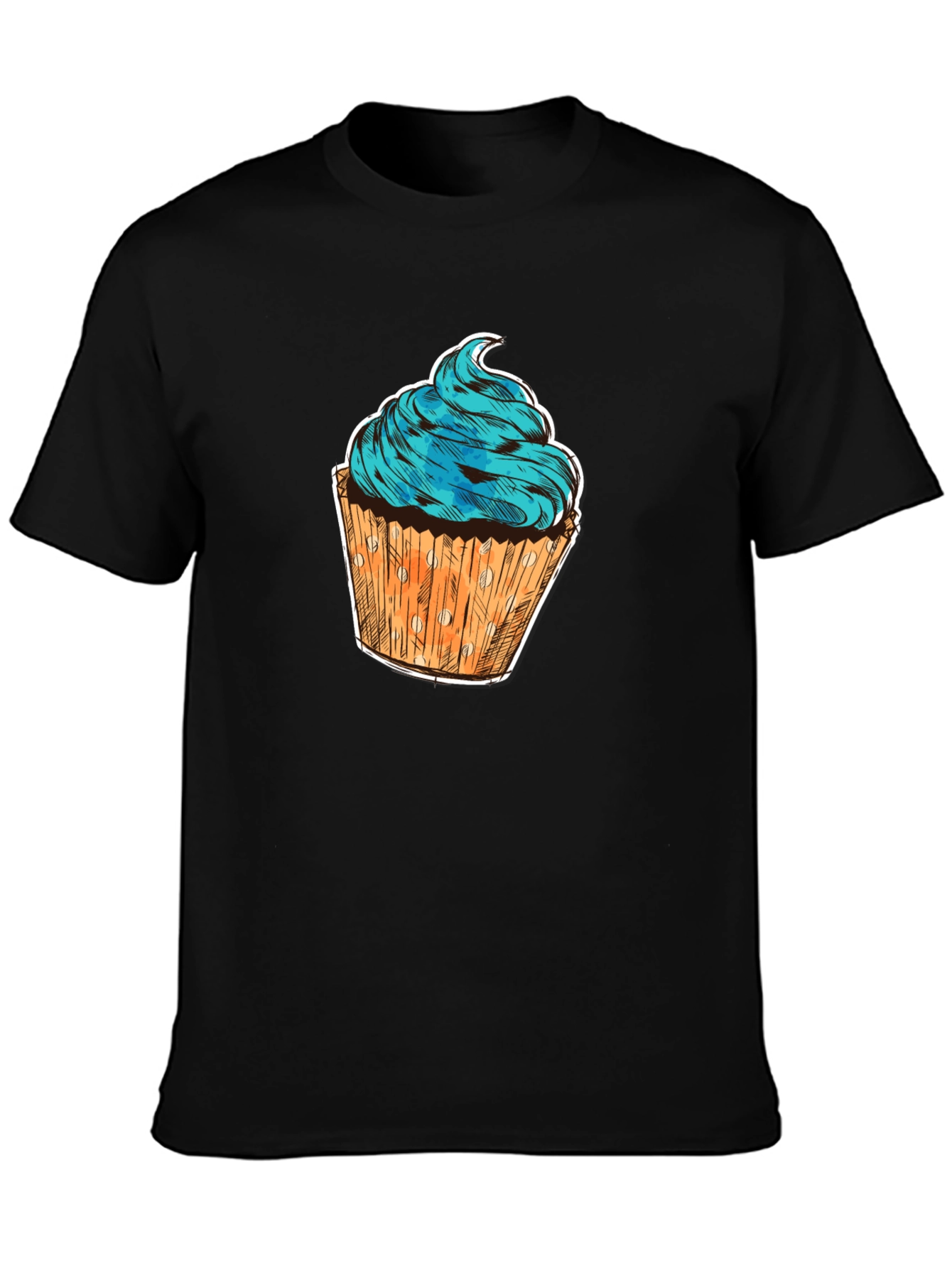 Black Cupcake Graphic T-Shirt - Sweet Treat Design view 3