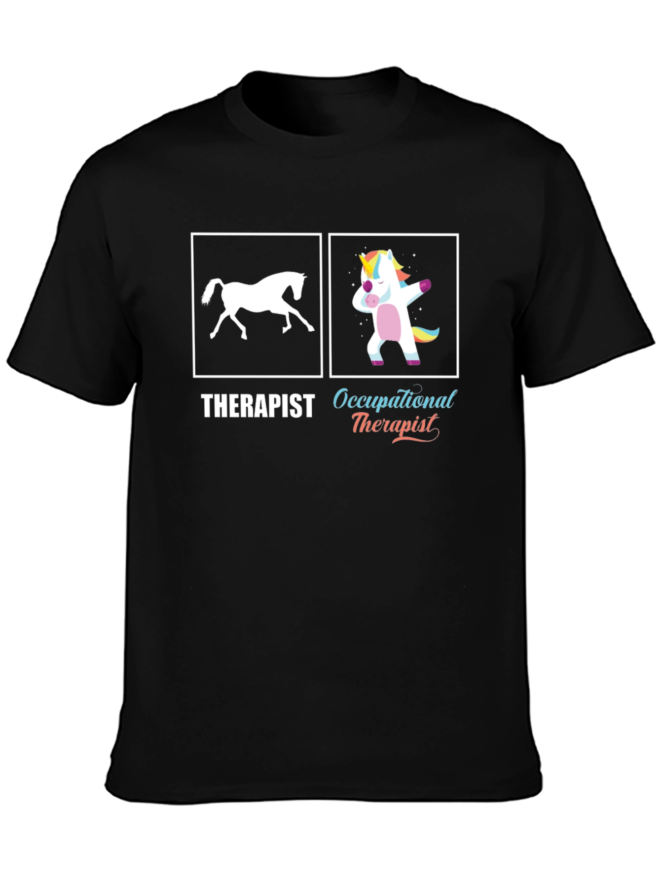 Black Funny Occupational Therapist T-Shirt, Unicorn Dab view 3