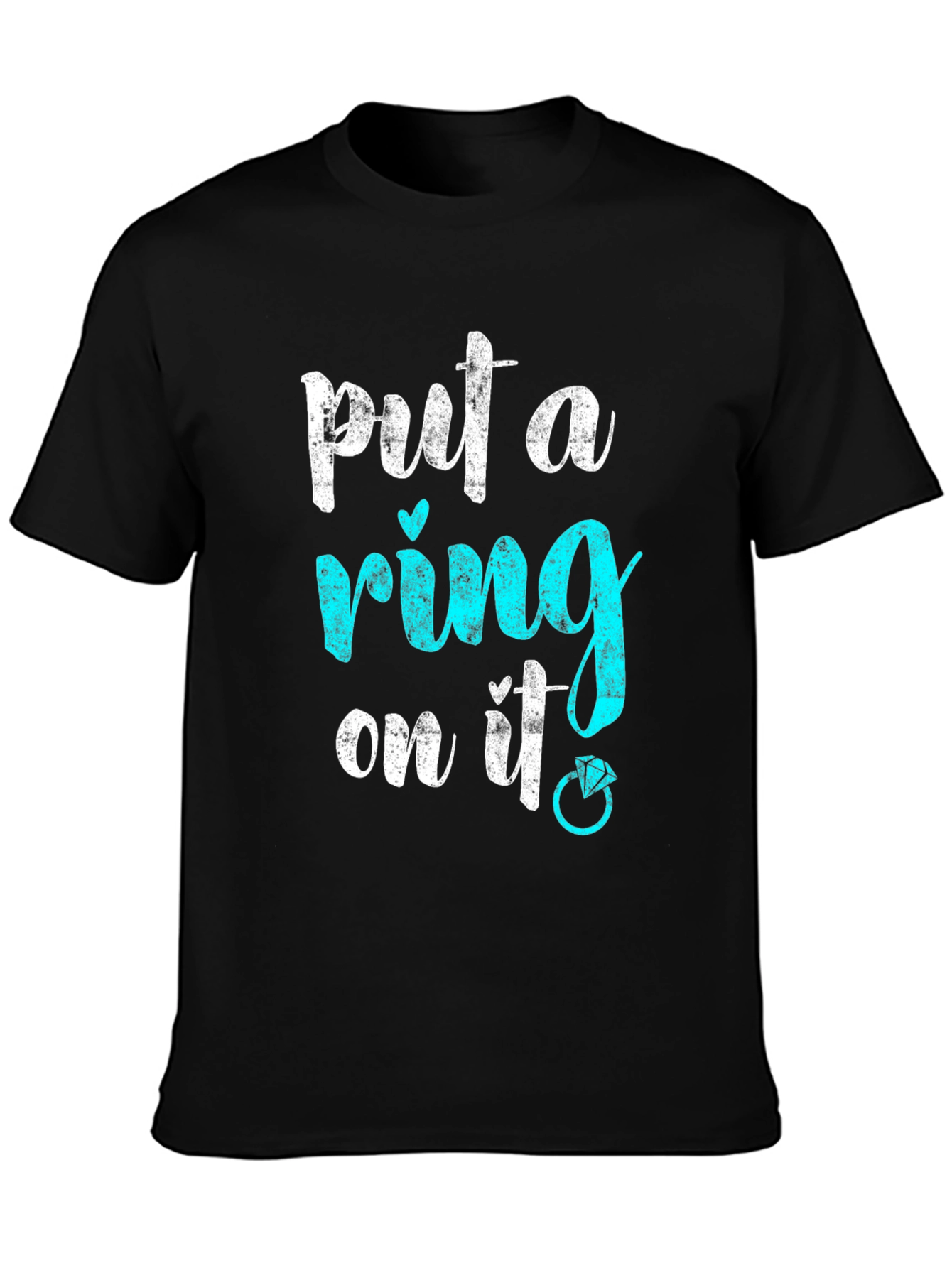 Black Put a Ring On It! Engagement T-Shirt view 3