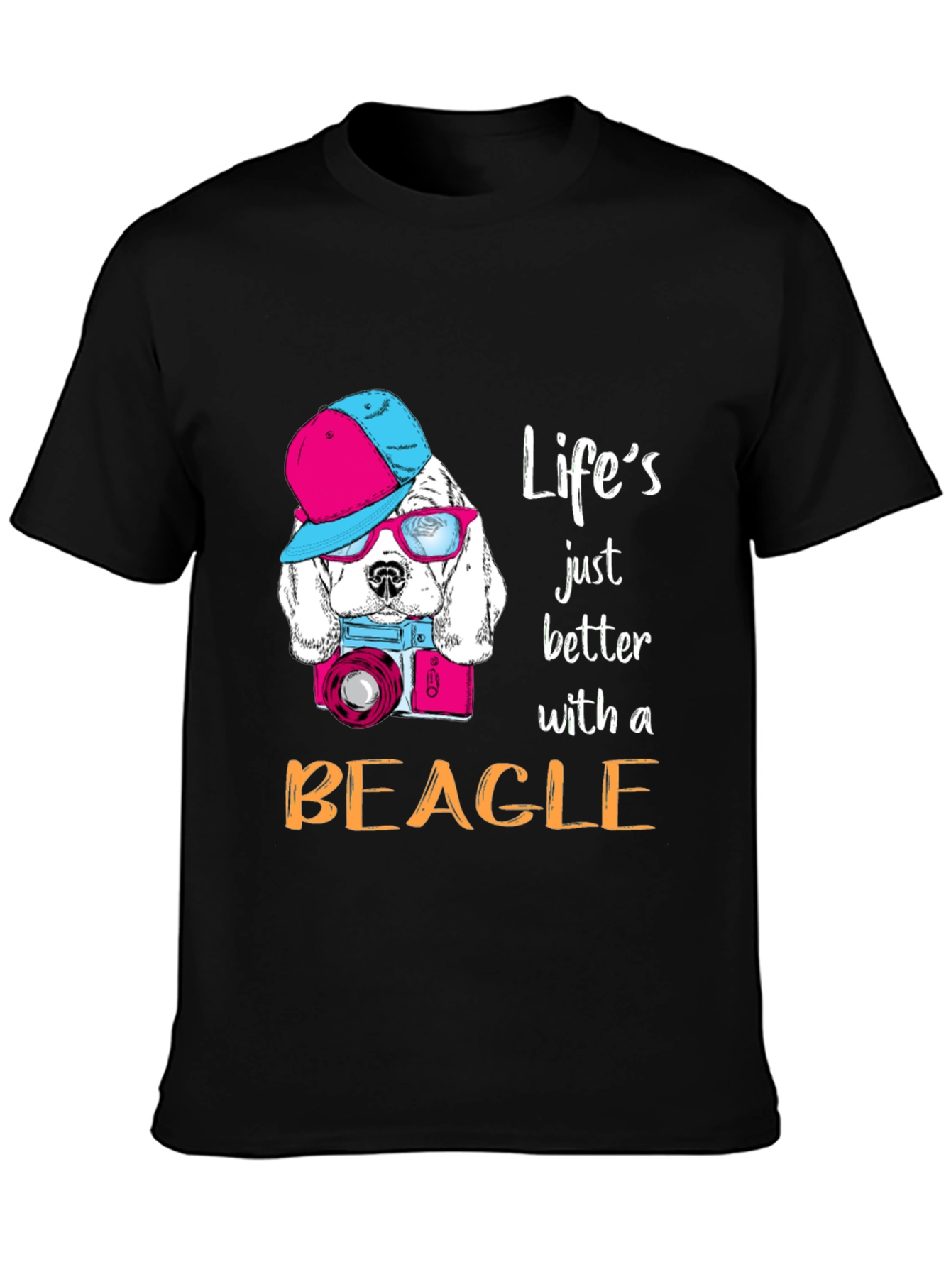 Black Beagle Lover T-Shirt: Life's Better with a Beagle! view 3